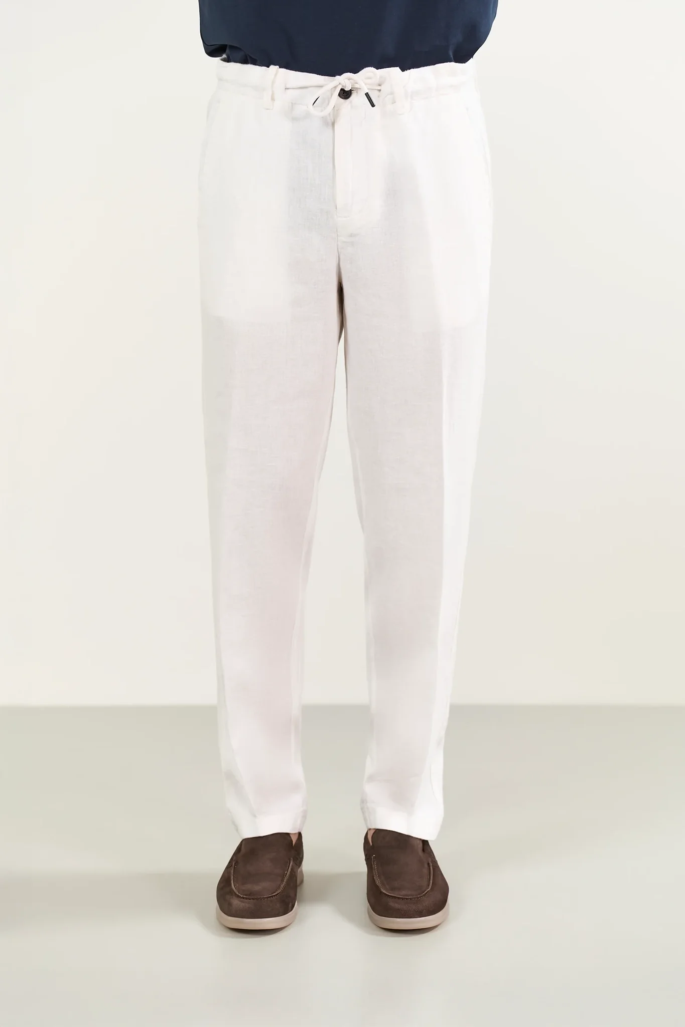 Pantalone bianco lino con coulisse - Image 4