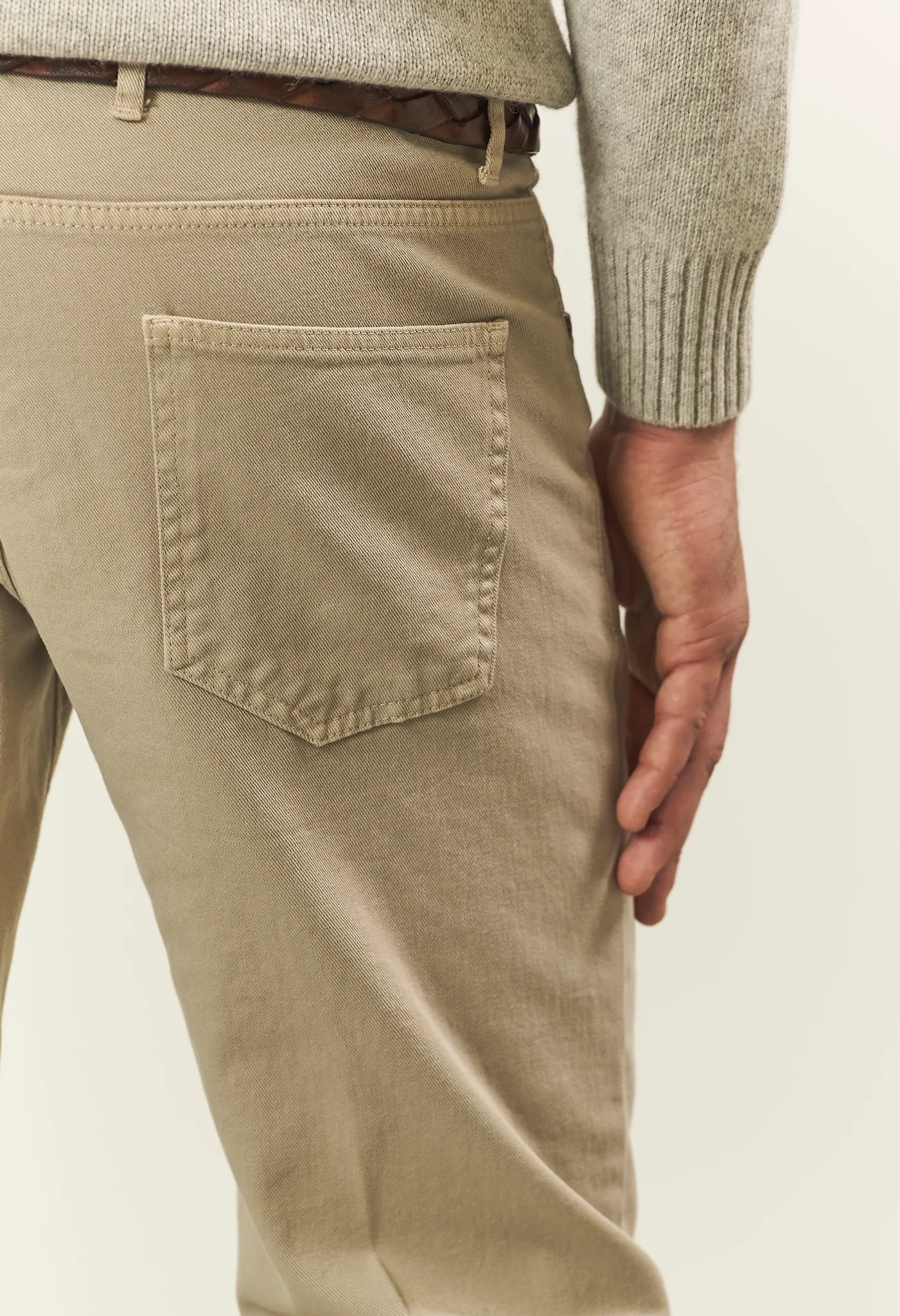 Pantalone beige 5 tasche cotone Bull slim fit - Image 3