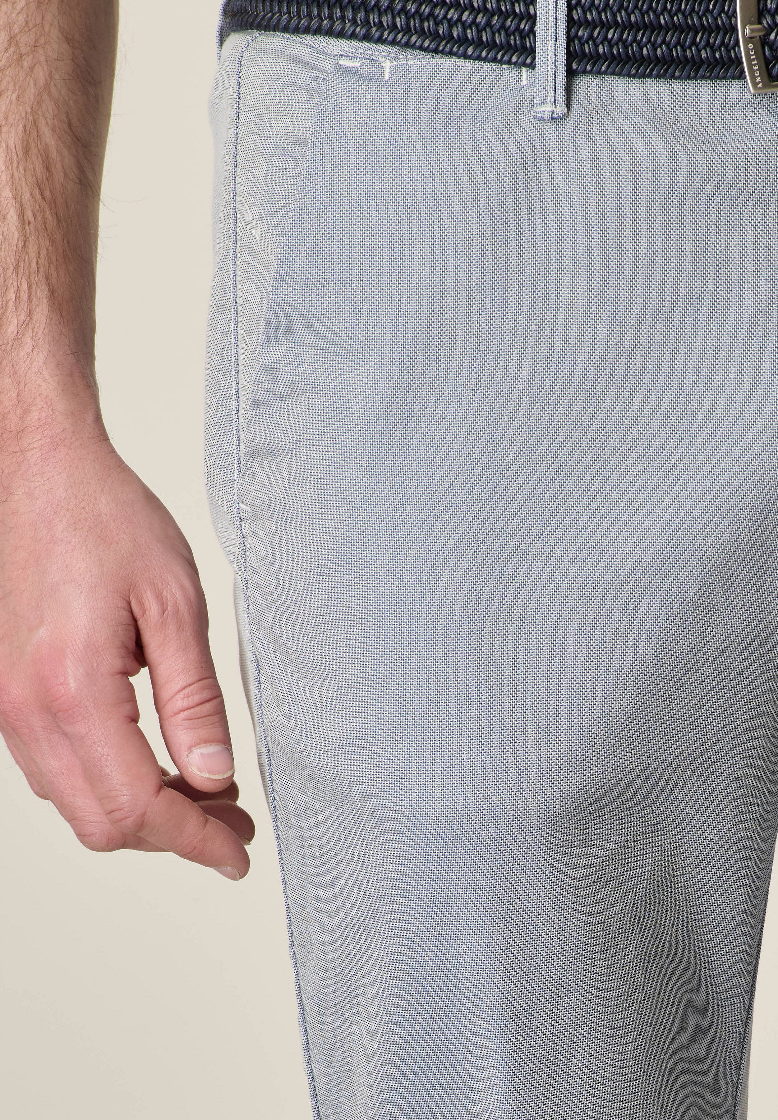 Pantalone blu panna armaturato slim fit - Image 2