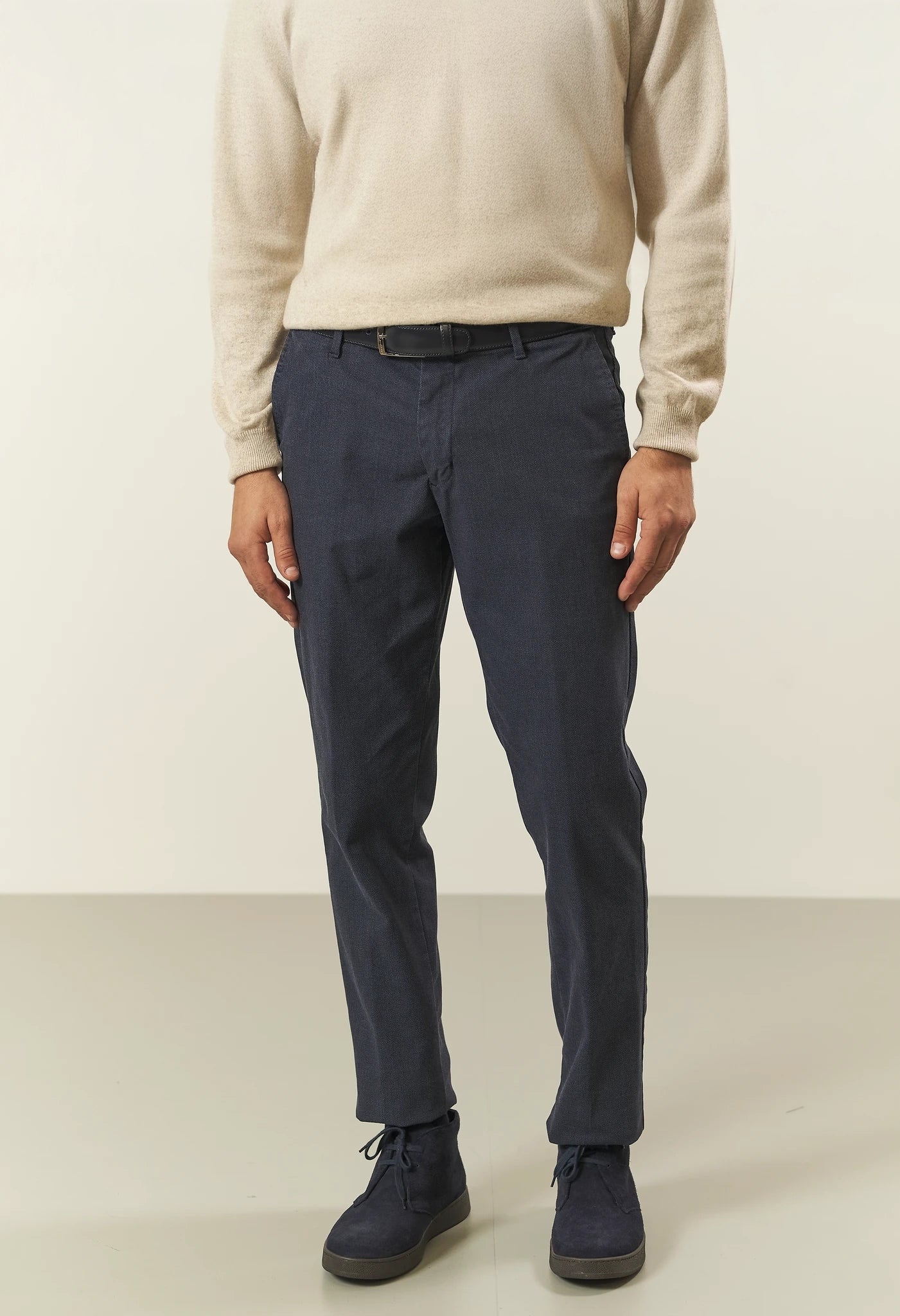 Pantalone blu armatura cotone stretch regular fit