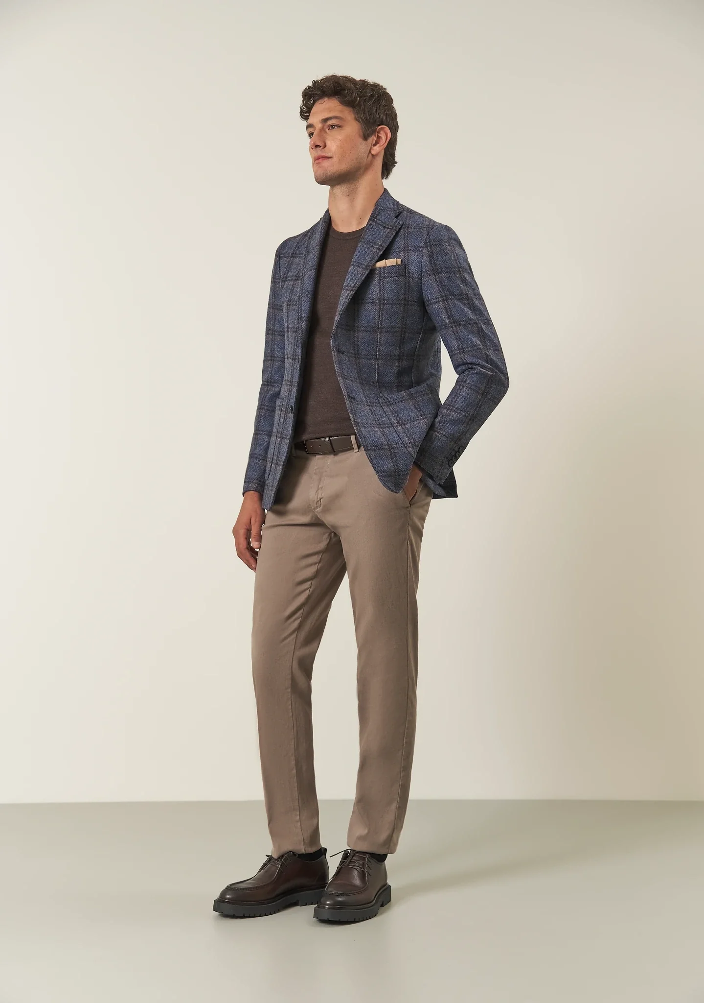 Pantalone corda microstruttura cotone stretch regular fit - Image 3