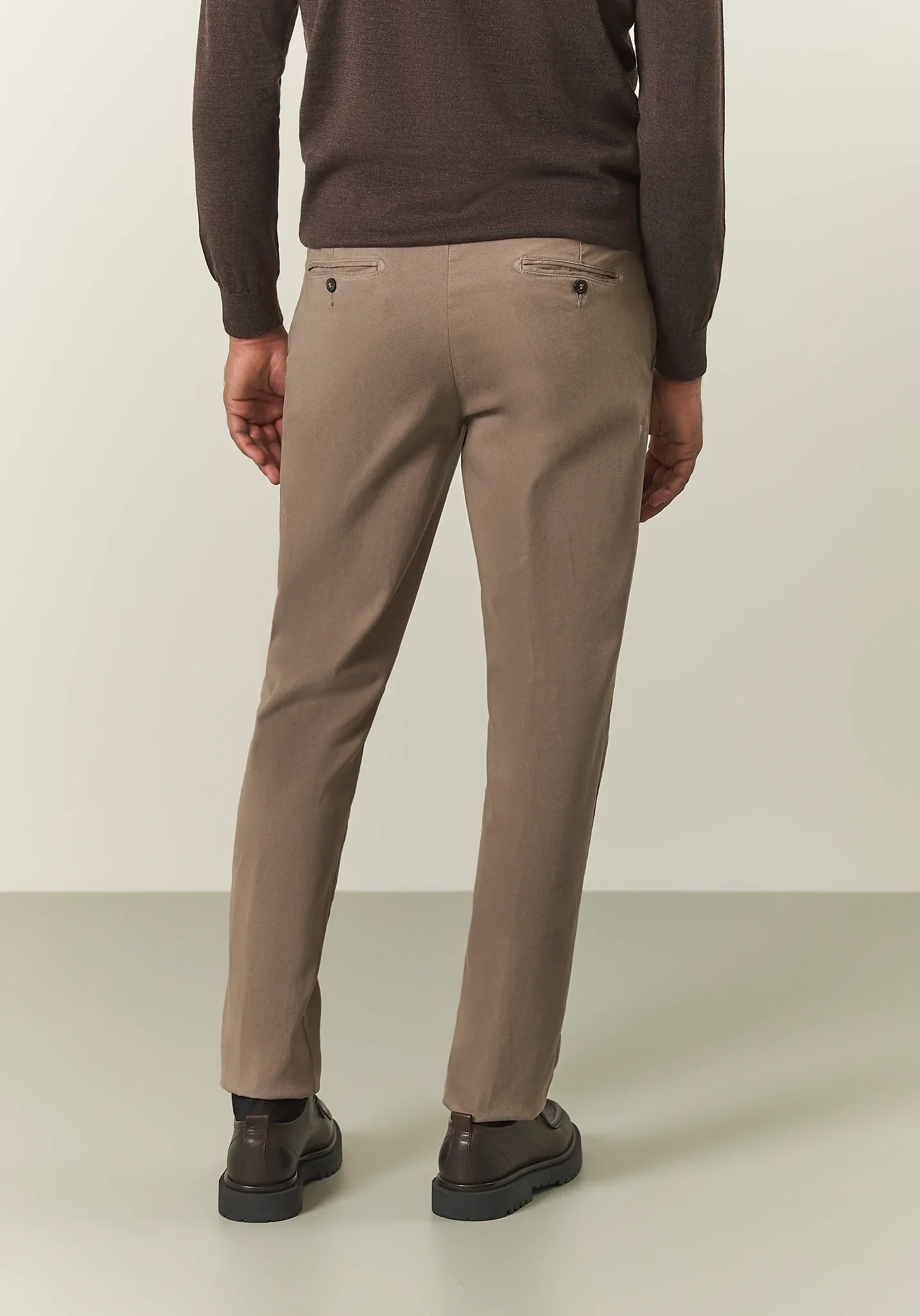 Pantalone corda microstruttura cotone stretch regular fit - Image 5