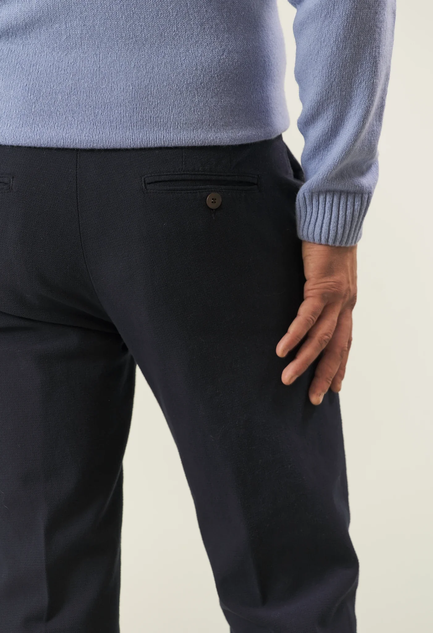 Pantalone blu armatura cotone stretch slim fit - Image 4