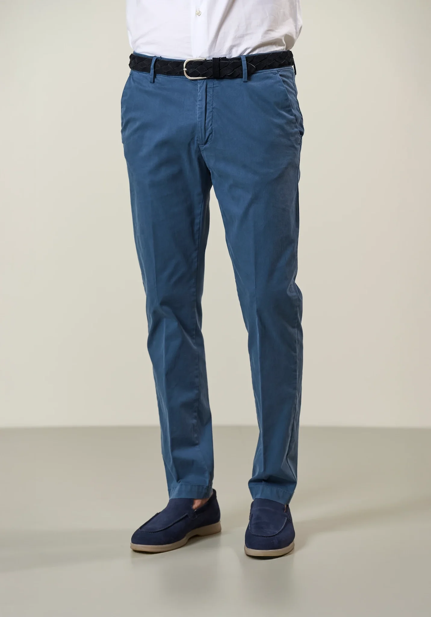 Pantalone avio chinos cotone tencel stretch