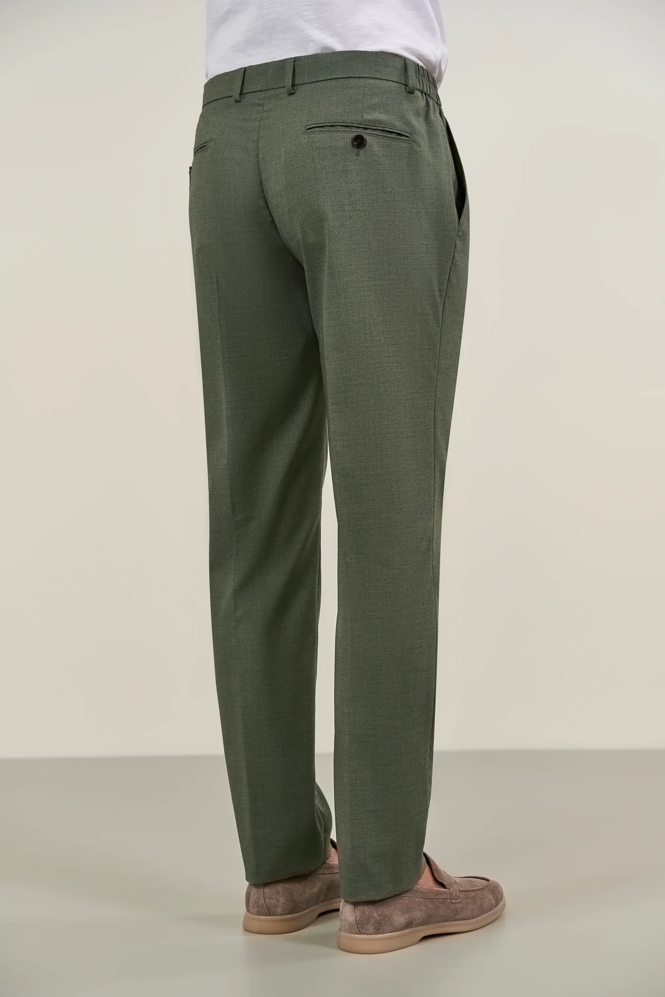 Pantalone verde salvia pinces mezzo elastico - Image 4