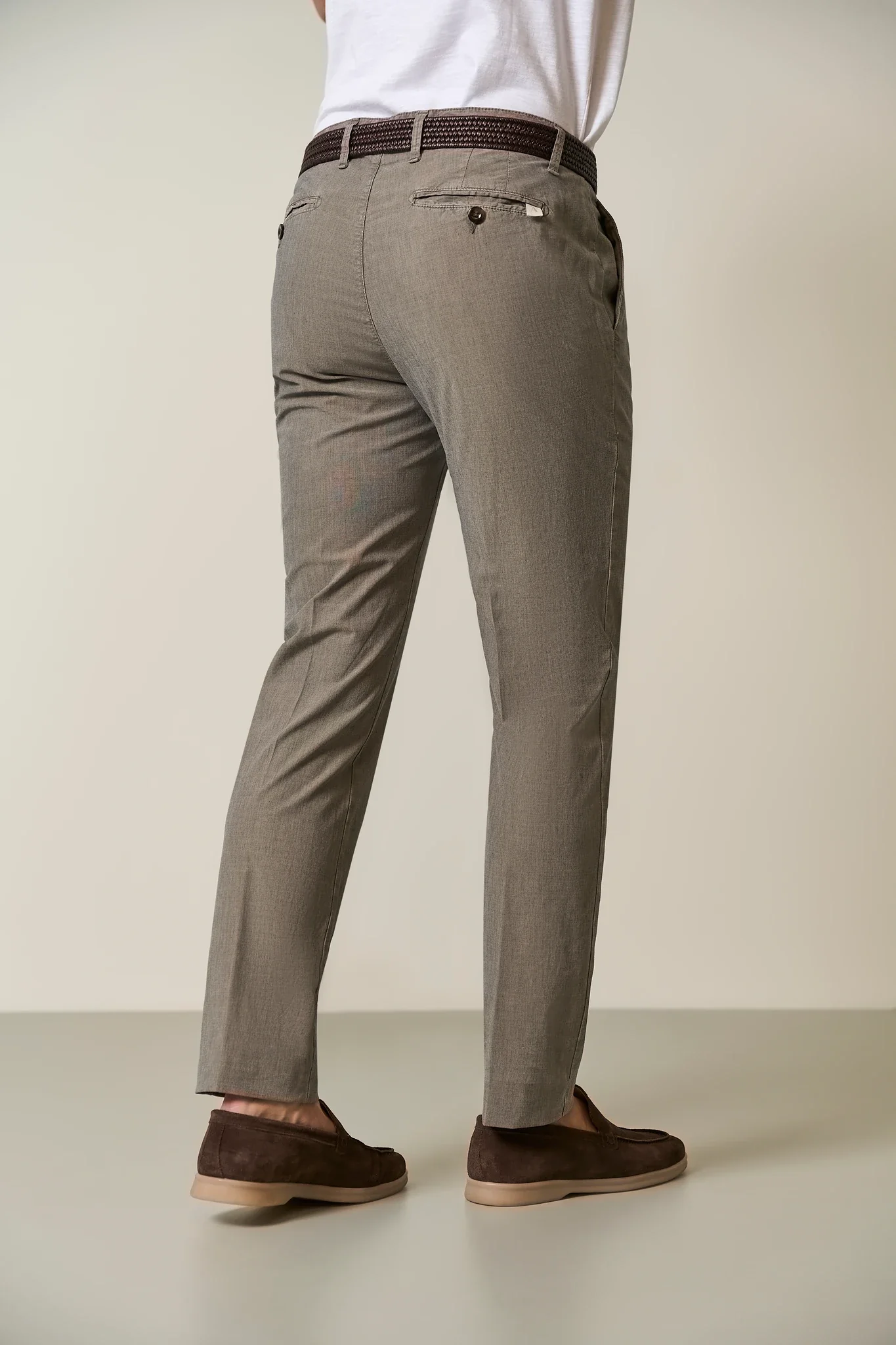 Pantalone sabbia fil a fil cotone tencel slim fit - Image 3
