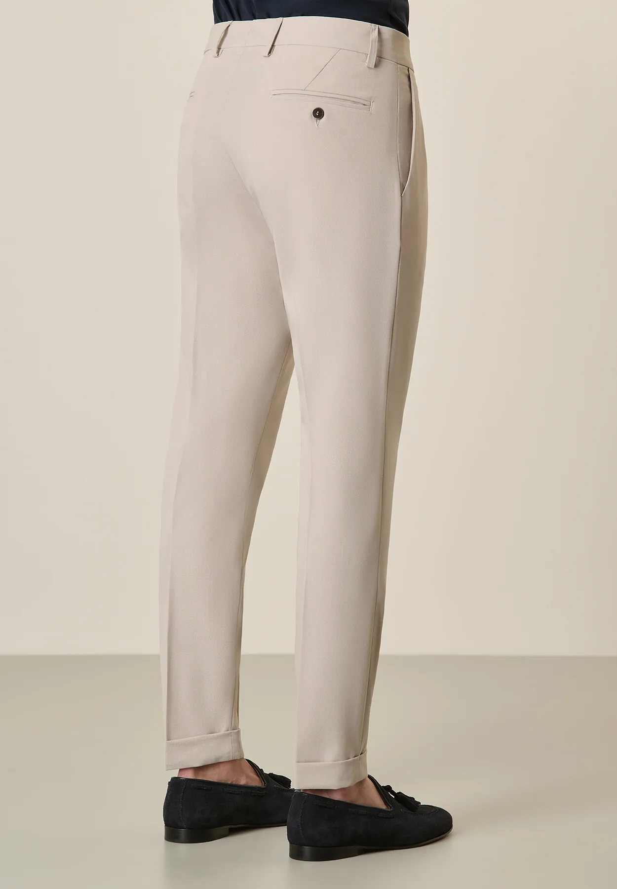 Pantalone sabbia gabardina pinces custom fit - Image 3