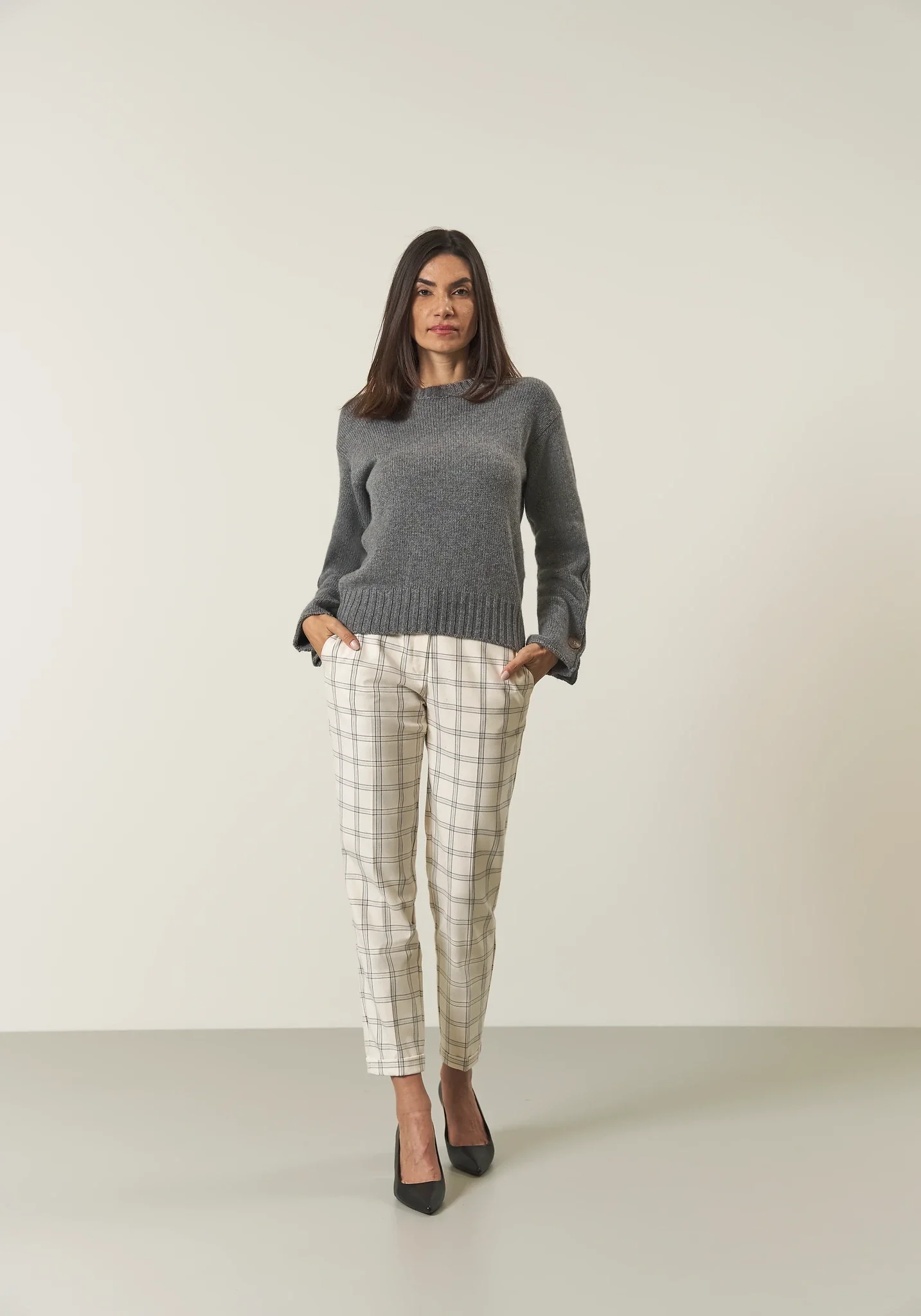Pantalone panna Galles con risvolto - Image 3