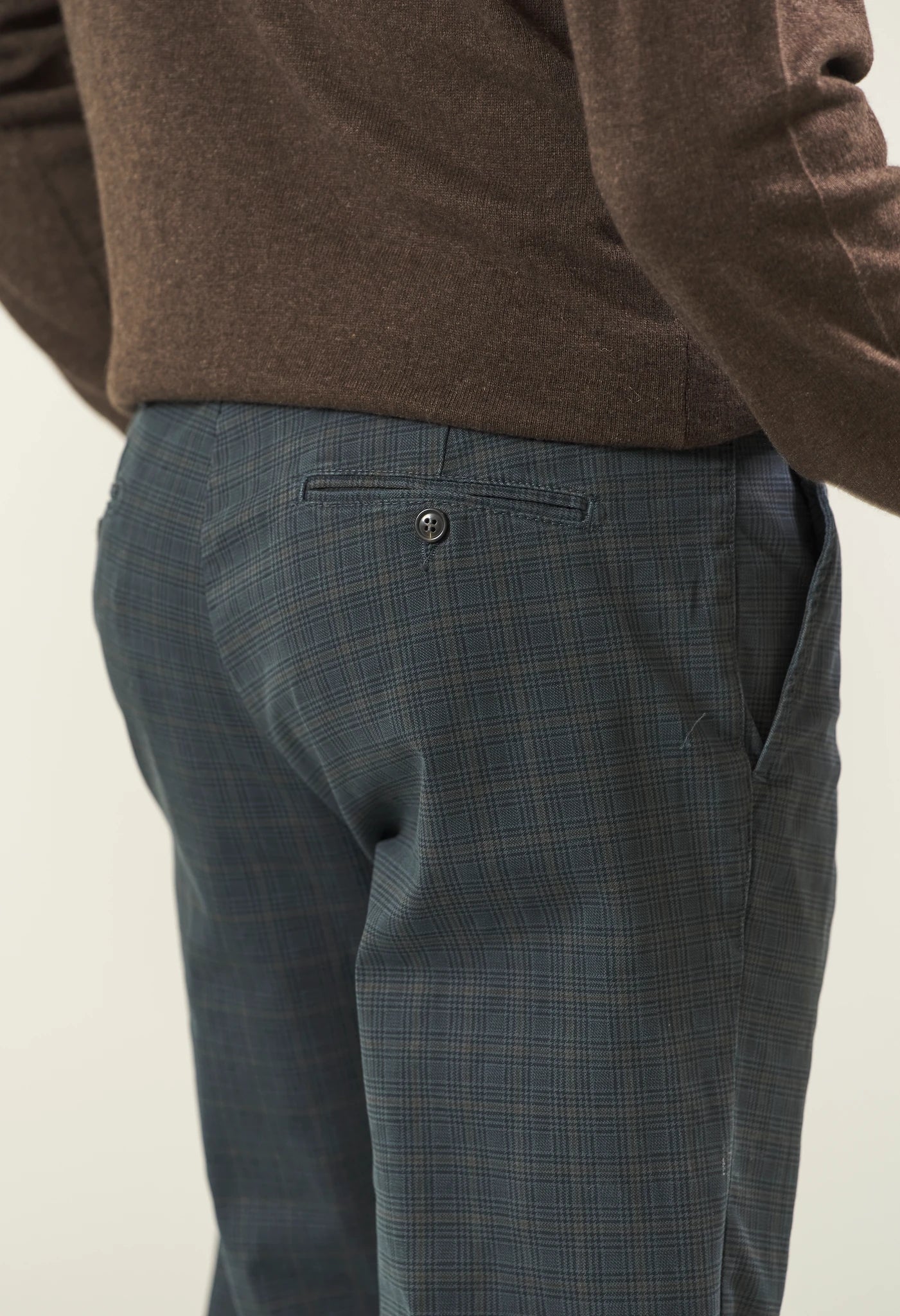 Pantalone avio scuro cotone stretch Galles regular fit - Image 3