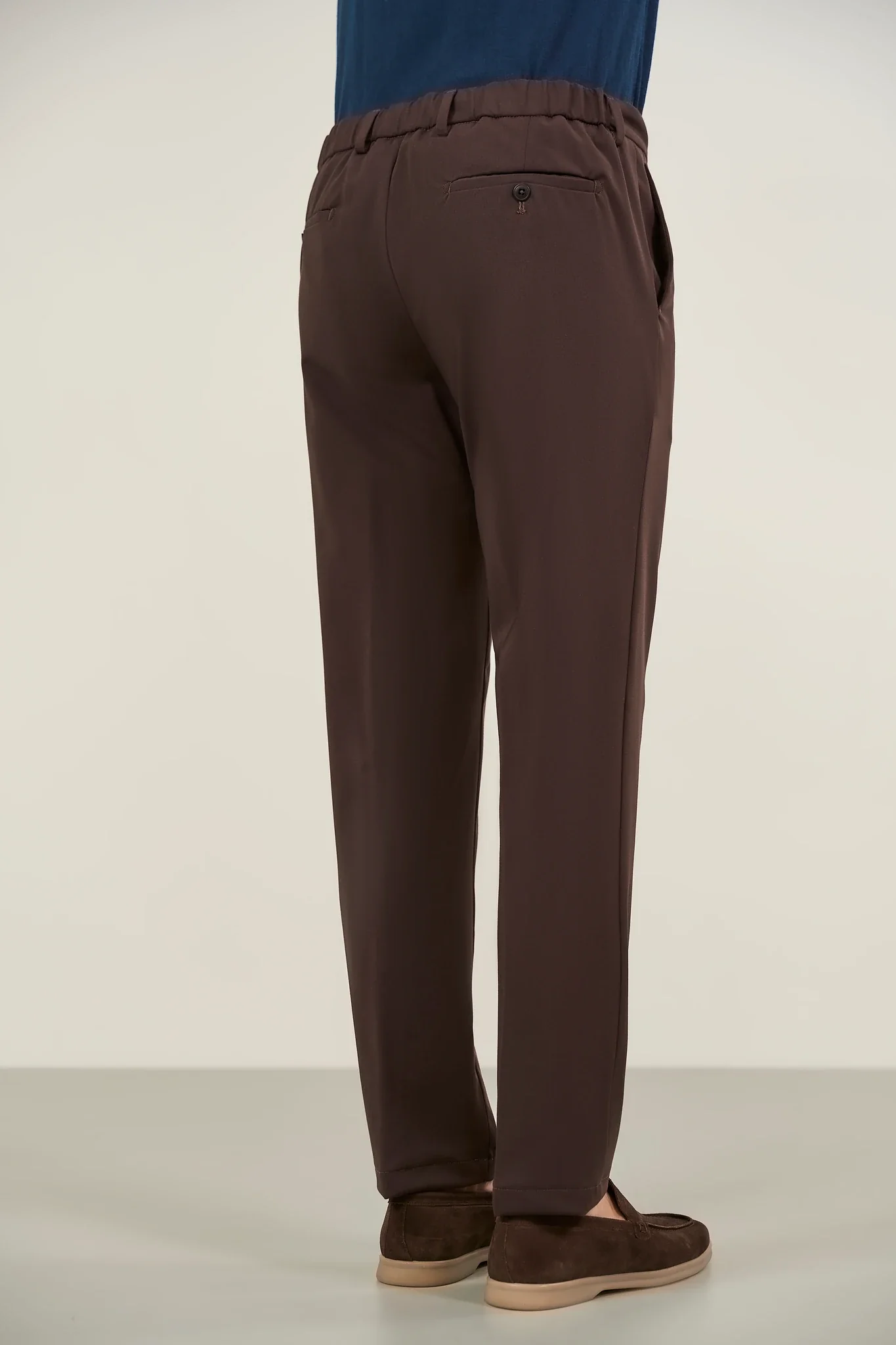Pantalone marrone lana tecnica coulisse - Image 5