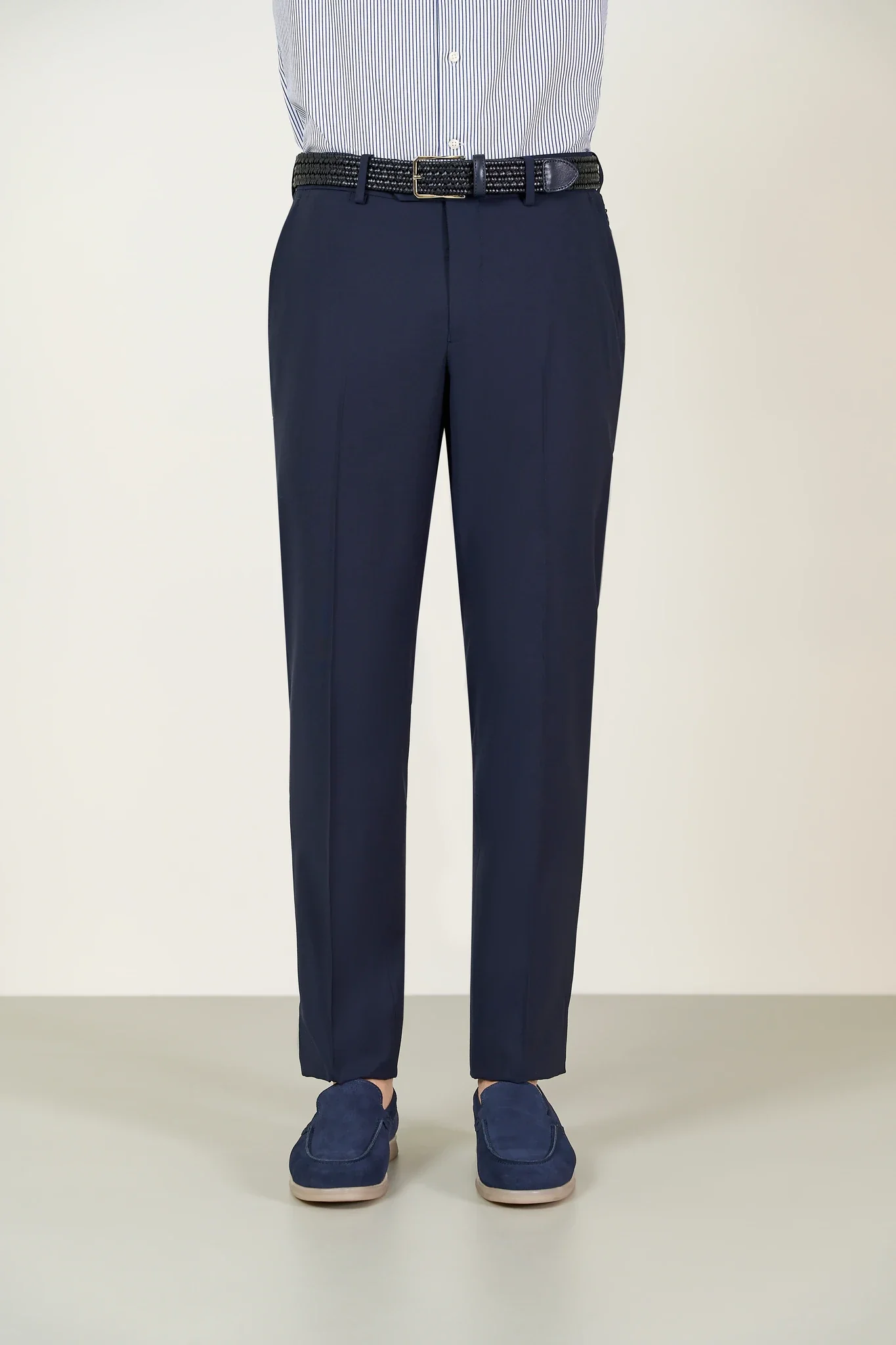 Pantalone blu navy lana Travel custom fit - Image 2