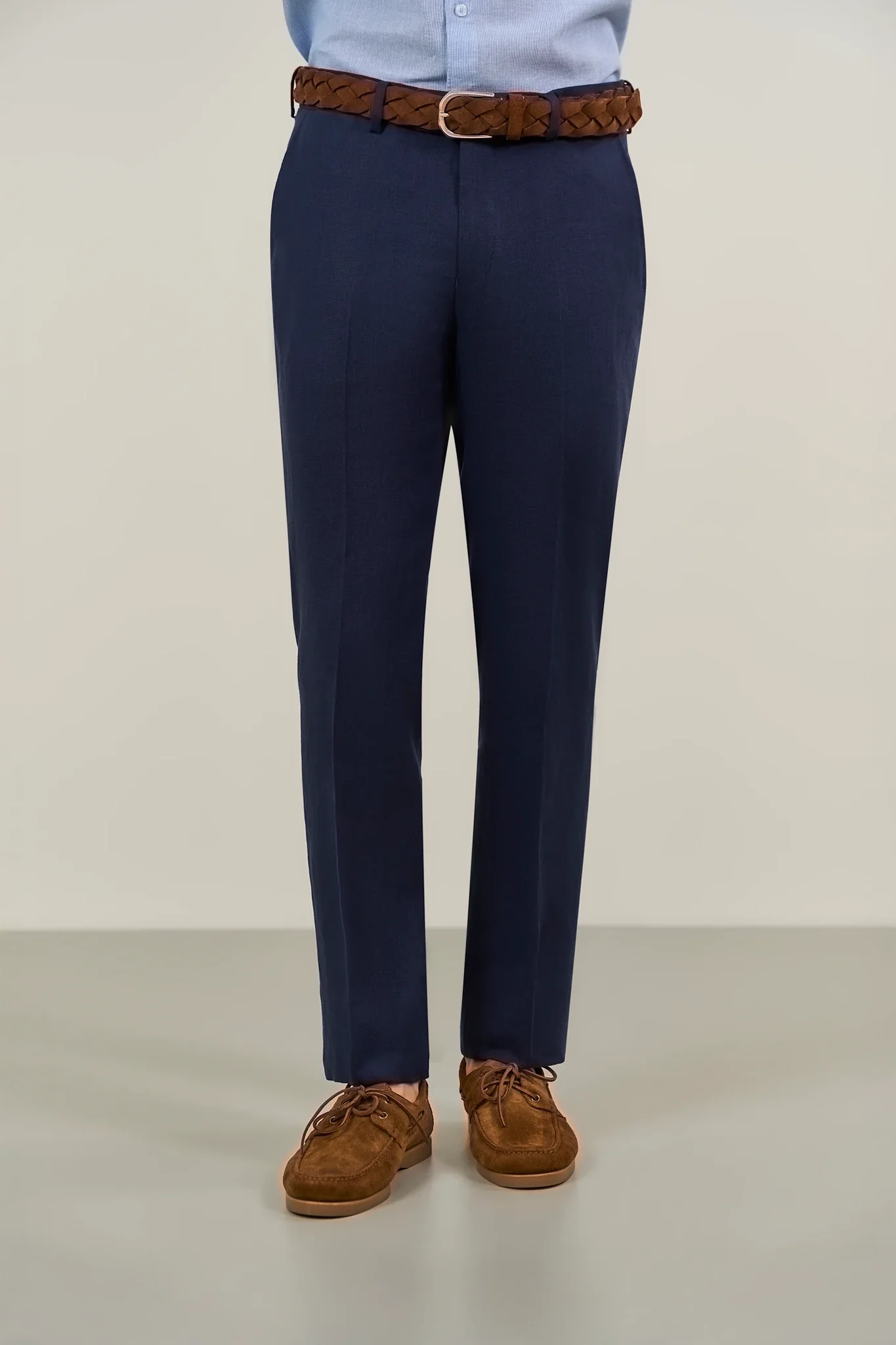 Pantalone blu lino