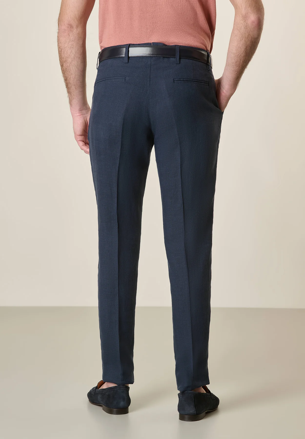 Pantalone blu lino custom - Image 3
