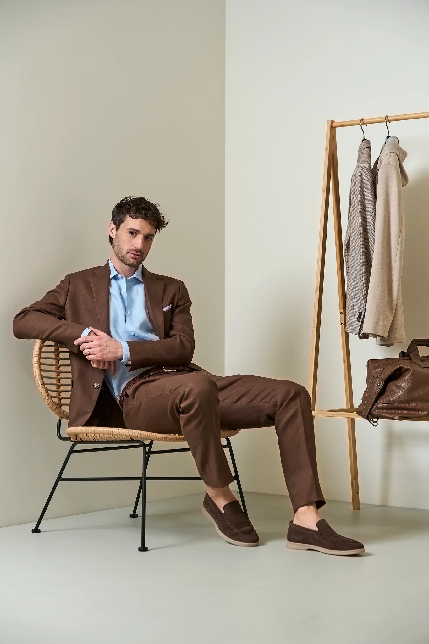 Pantalone marrone lino - Image 3
