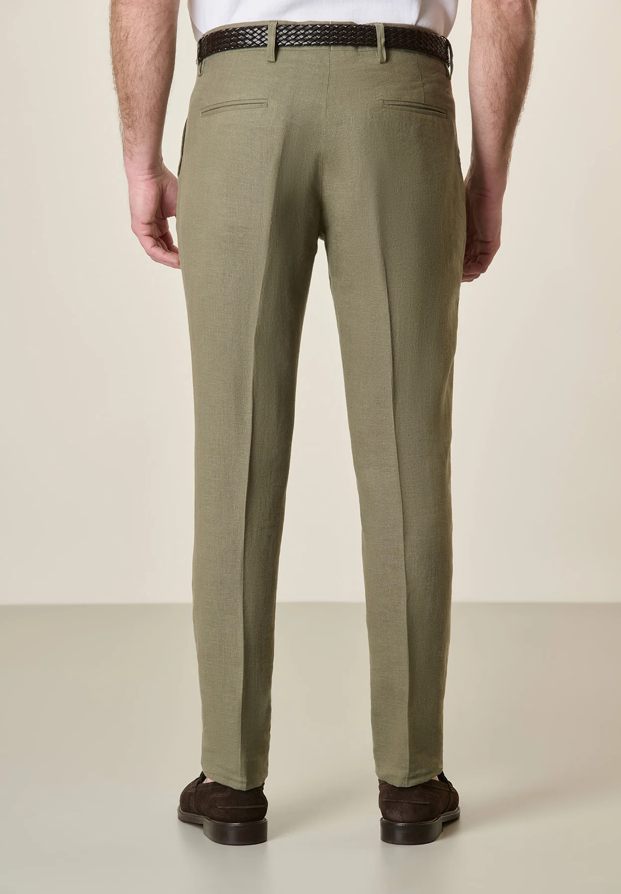 Pantalone verde militare lino custom - Image 3