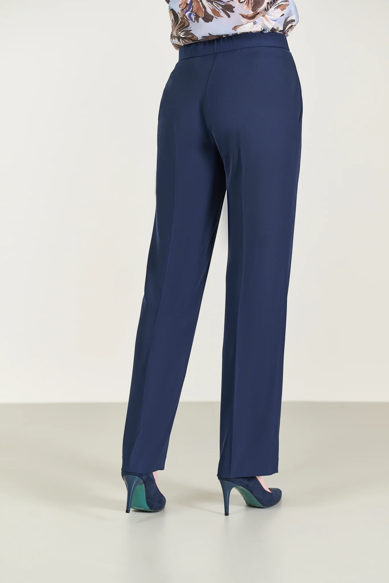 Pantalone blu palazzo tessuto cady - Image 4