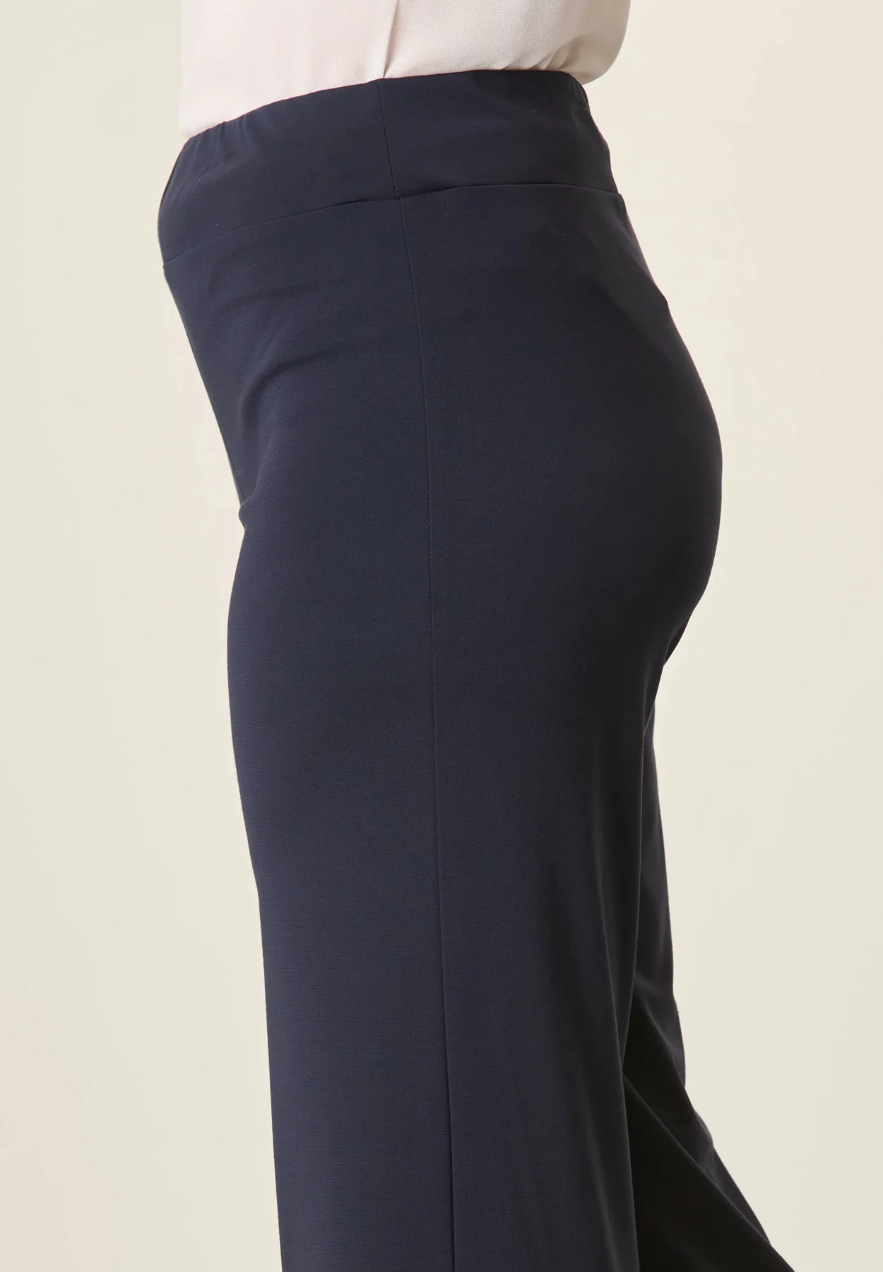 Pantalone palazzo blu jersey stretch - Image 2