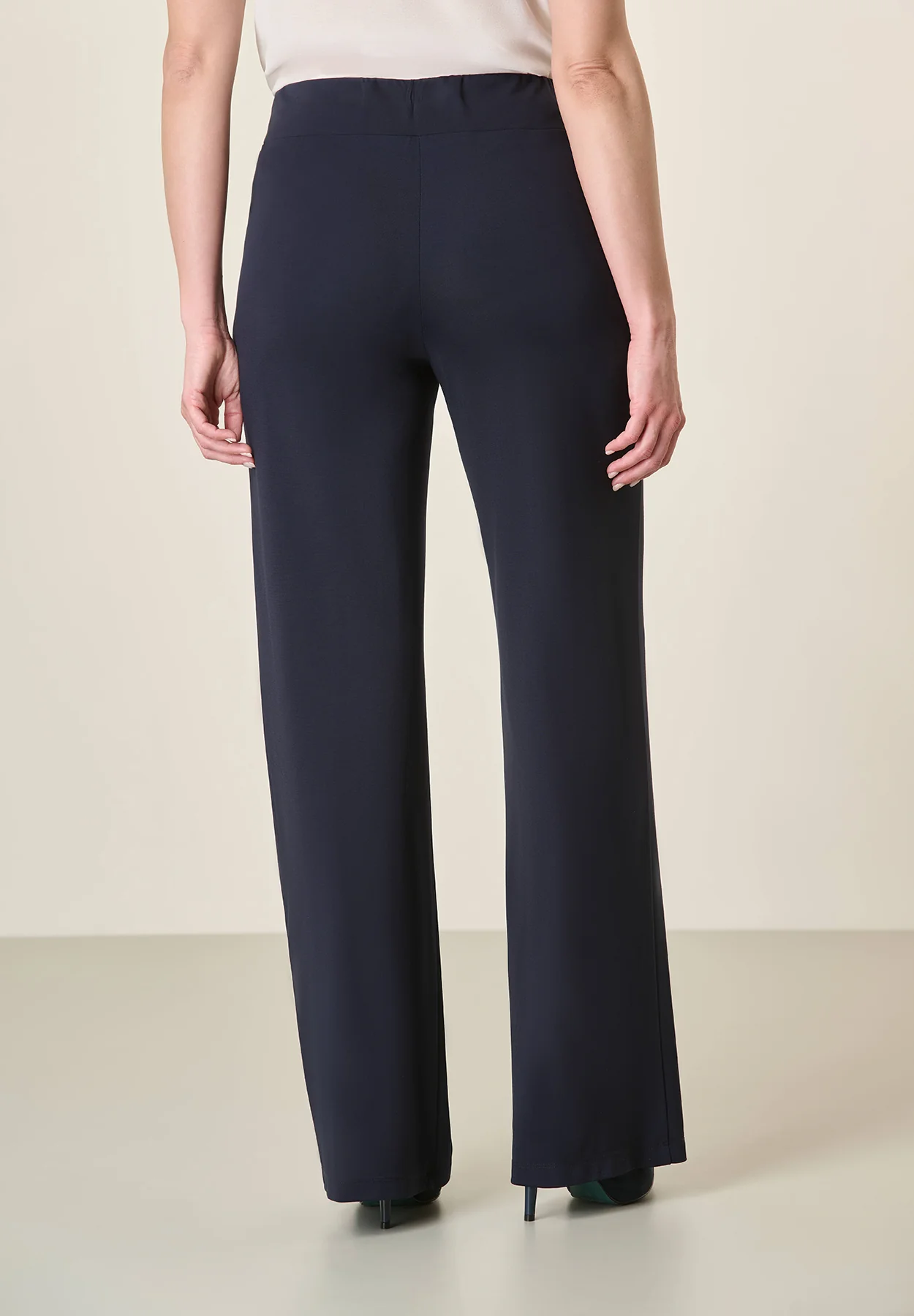 Pantalone palazzo blu jersey stretch - Image 3