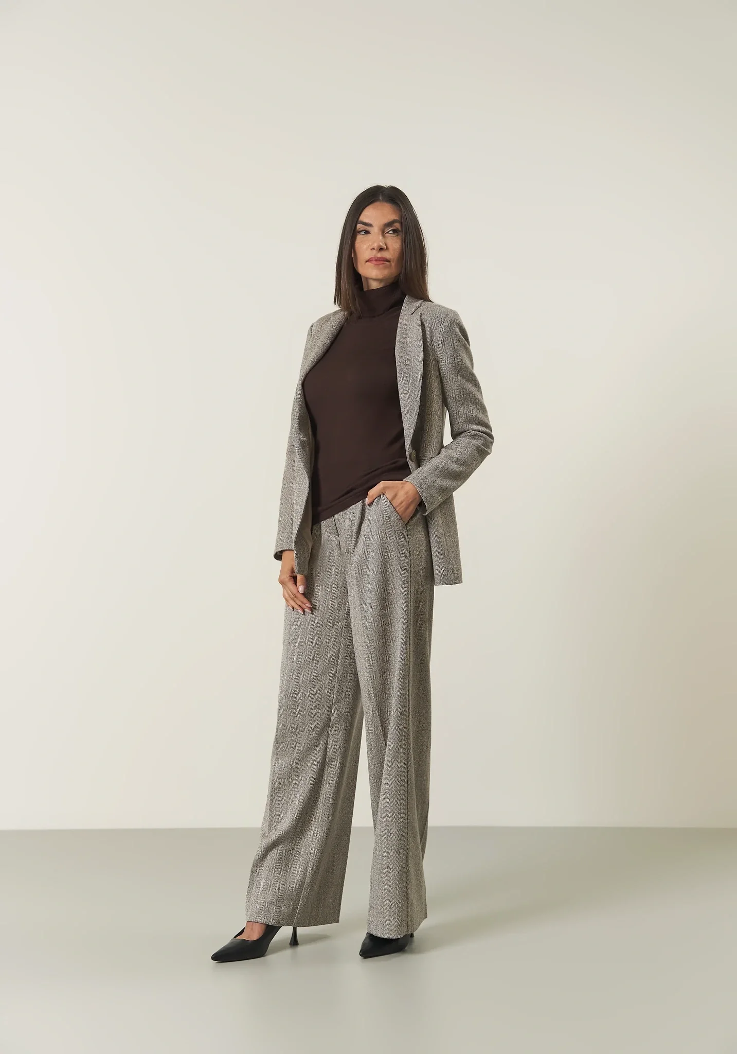 Pantalone palazzo grigio chiaro resca - Image 3
