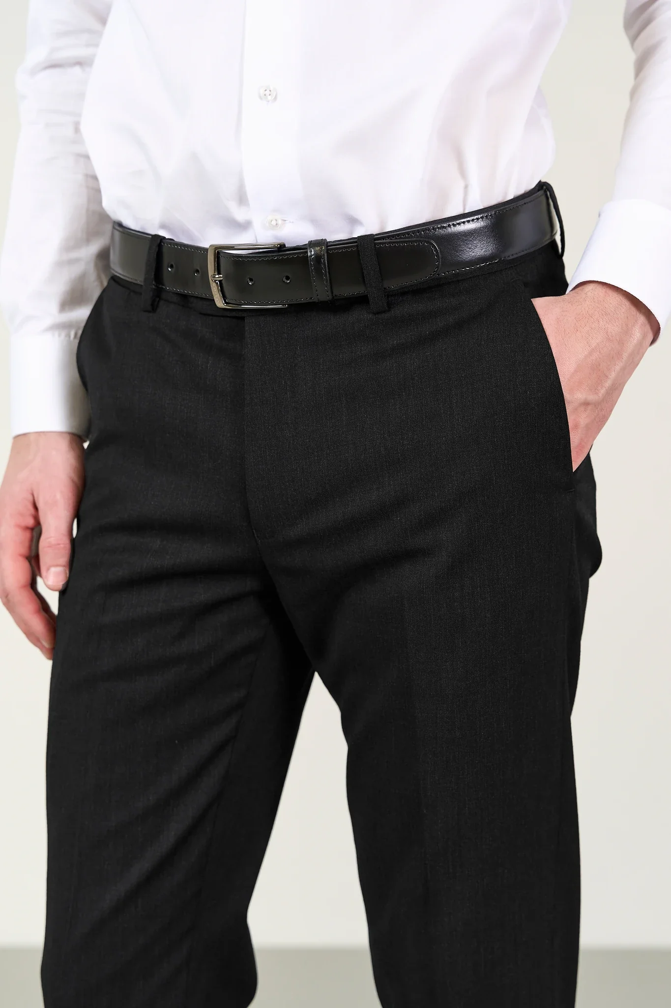 Pantalone nero sallia lana stretch custom fit - Image 2