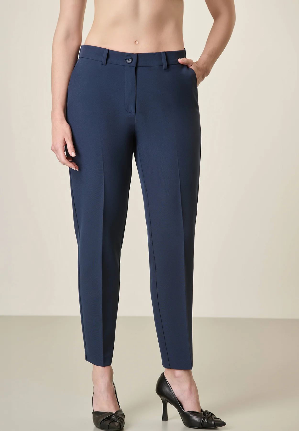 Pantalone blu sigaretta stretch