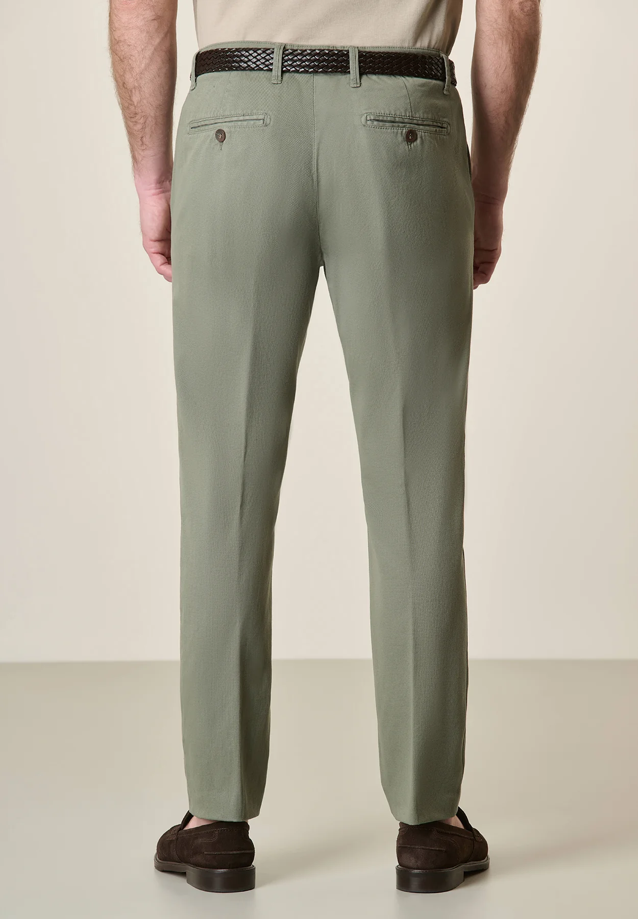 Pantalone salvia cotone stretch slim fit - Image 2