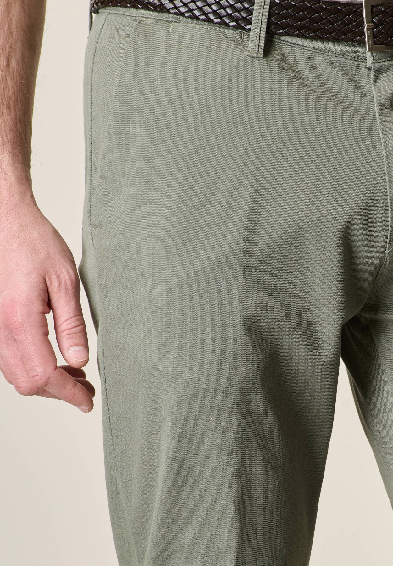 Pantalone salvia cotone stretch slim fit - Image 3