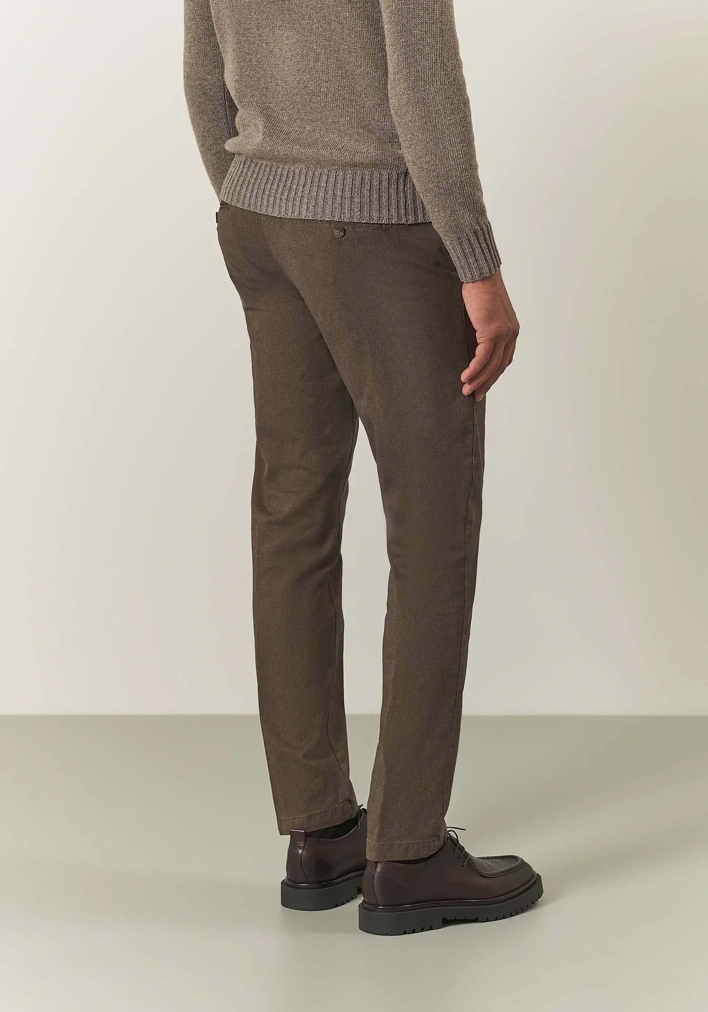 Pantalone marrone resca cotone stretch slim fit - Image 3