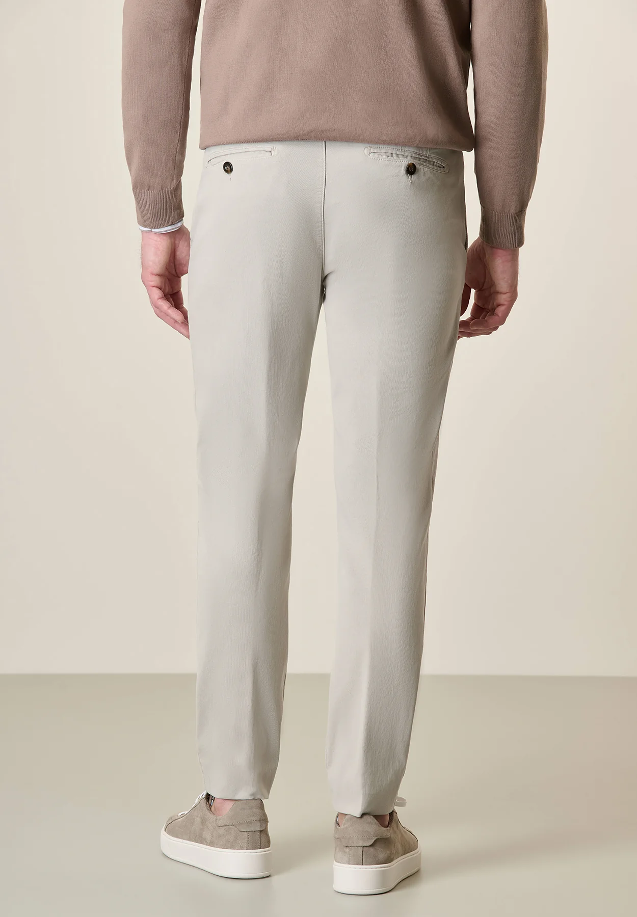 Pantalone grigio cotone tencel stretch slim fit - Image 3
