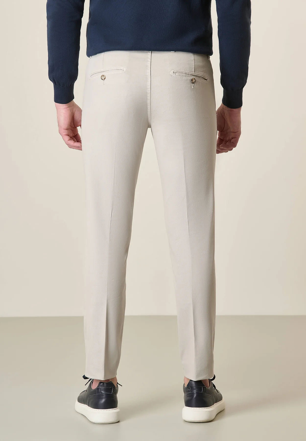 Pantalone ghiaccio tricotina cotone stretch slim fit - Image 3