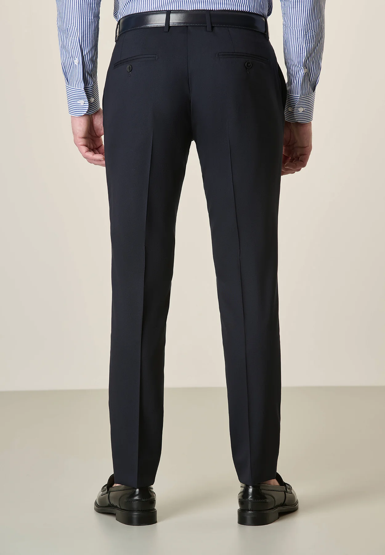Pantalone blu notte lana vergine custom fit - Image 3