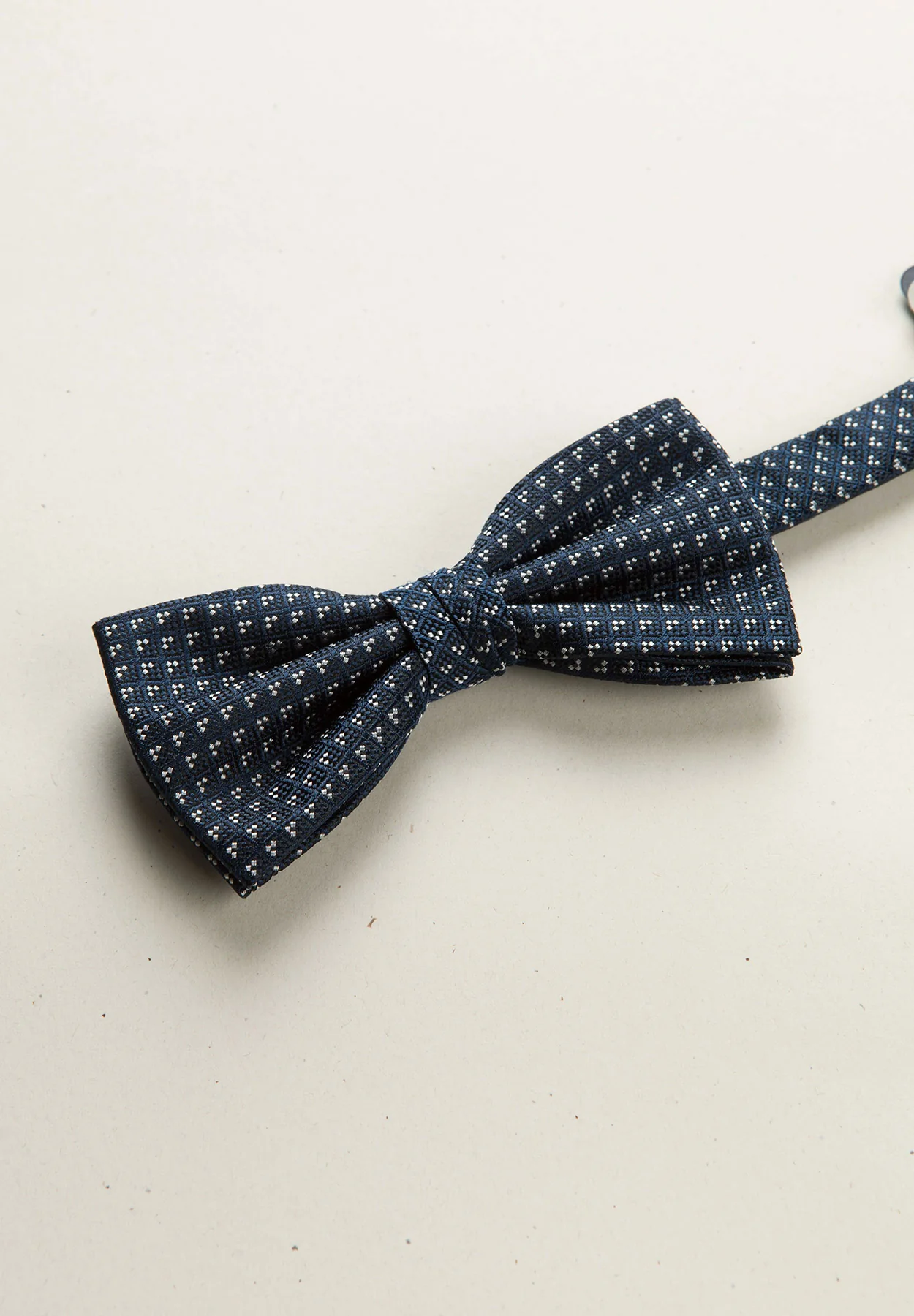 Papillon blu navy microdisegno seta