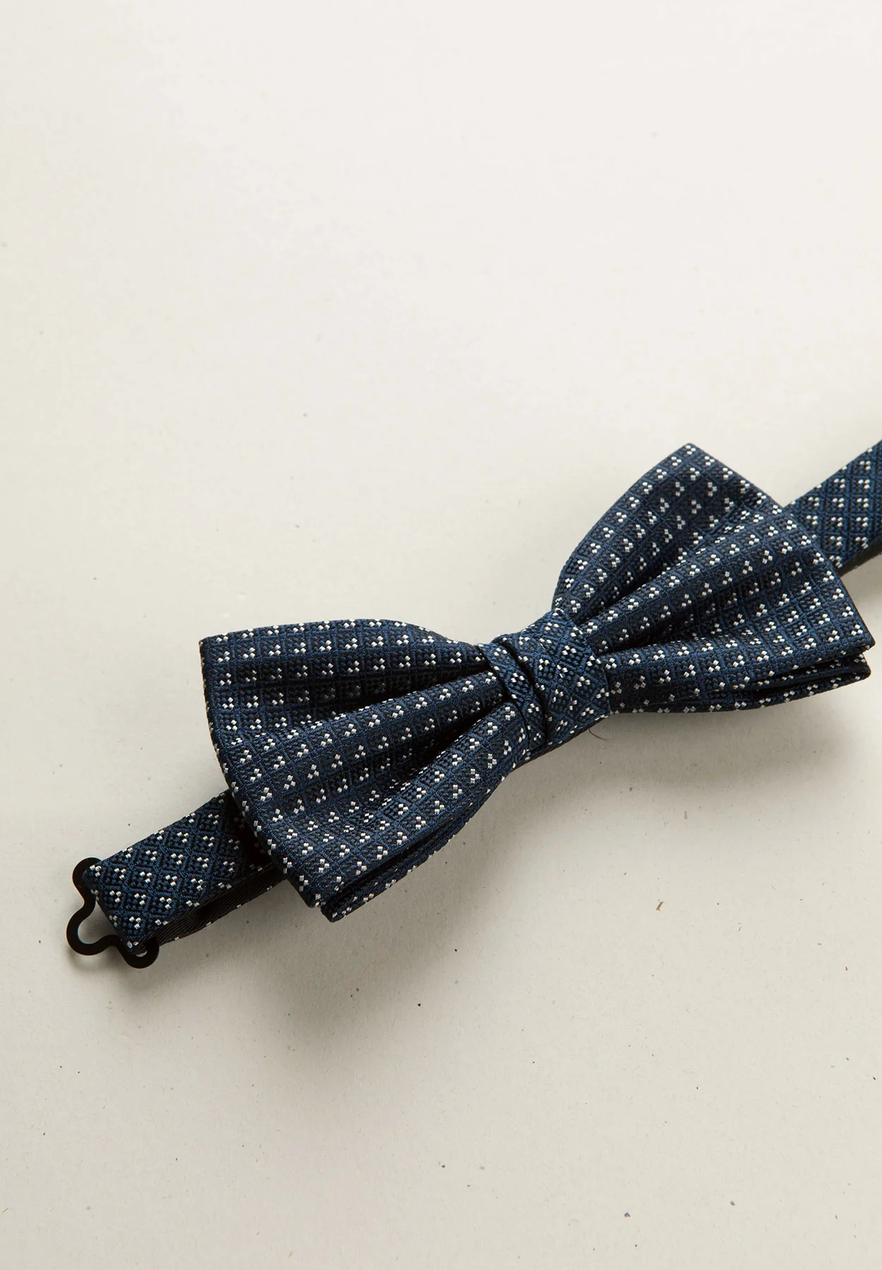 Papillon blu navy microdisegno seta - Image 3