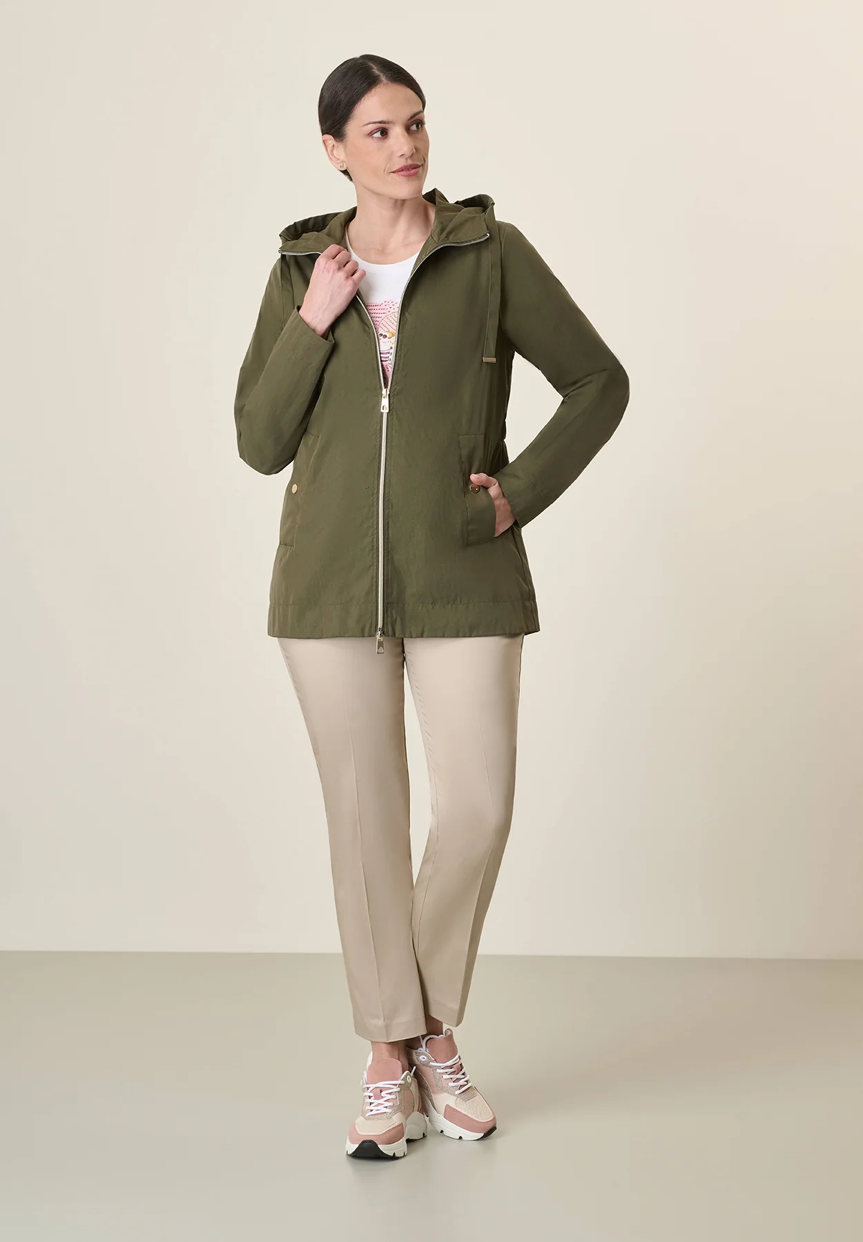 Parka verde misto cotone cappuccio - Image 4