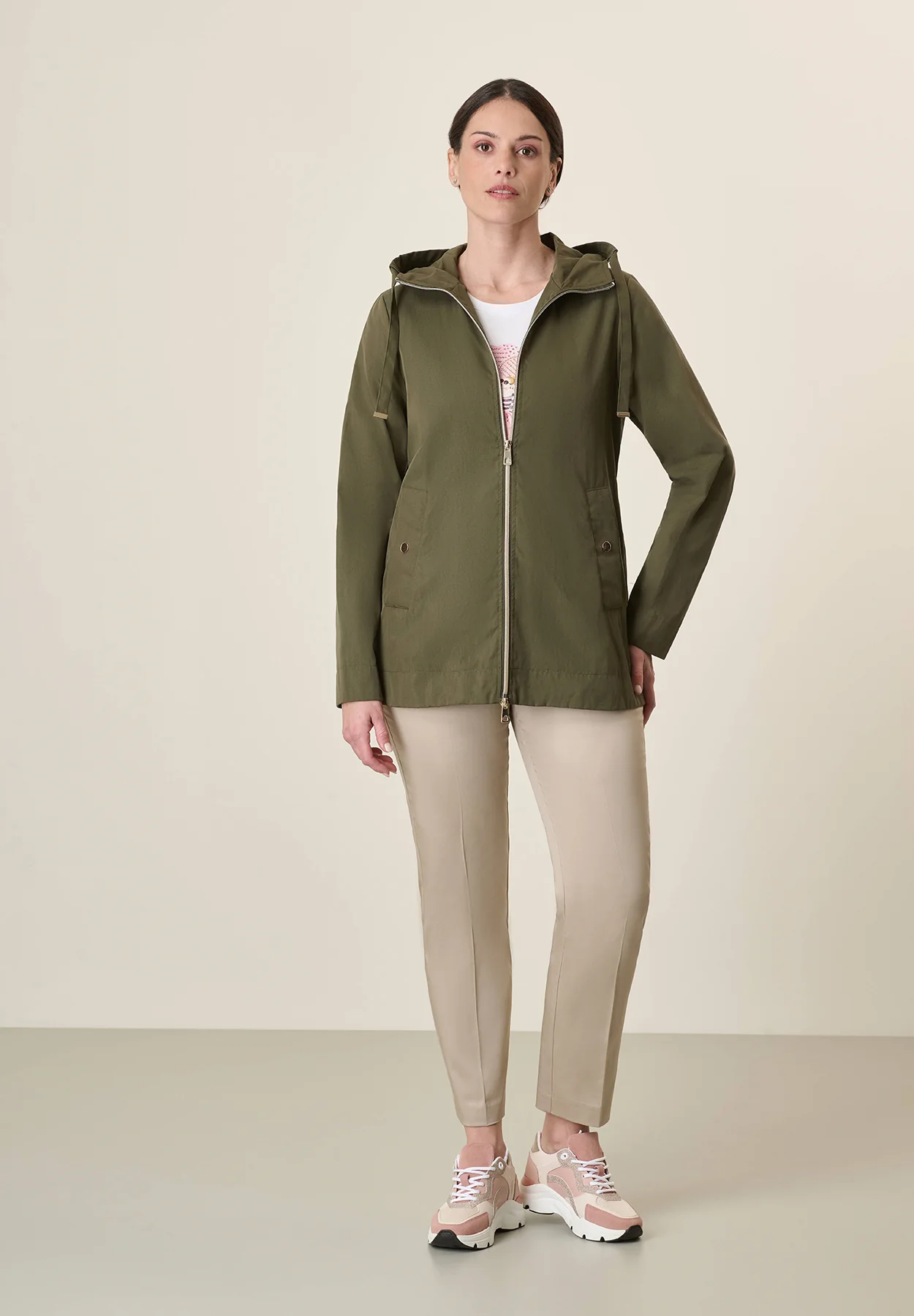 Parka verde misto cotone cappuccio - Image 5