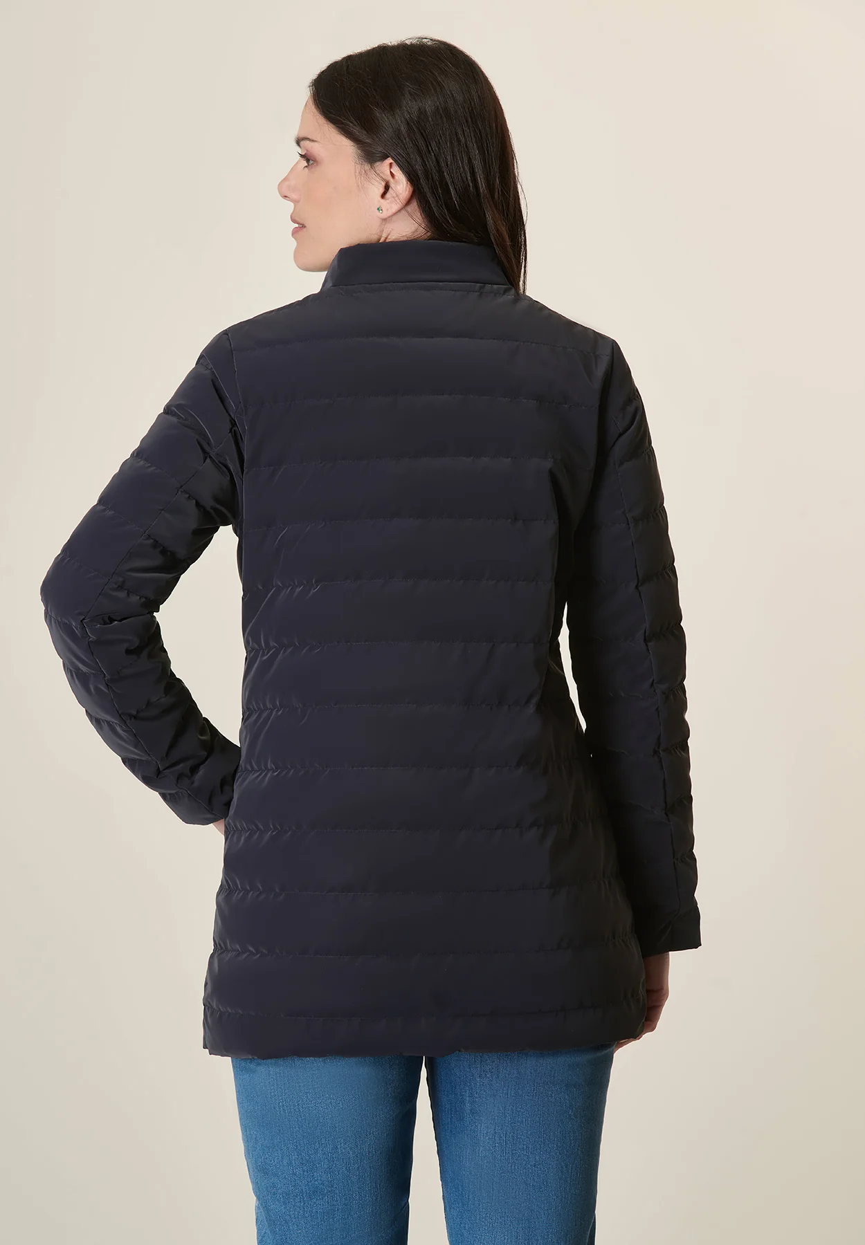 Piumino blu reversibile media lunghezza - Image 3