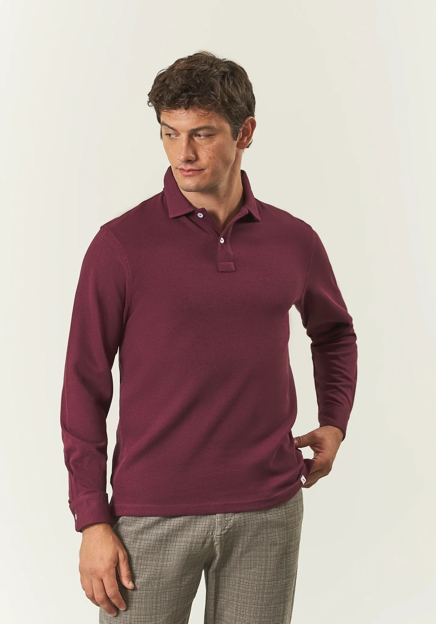Polo piquet bordeaux caldo cotone - Image 2