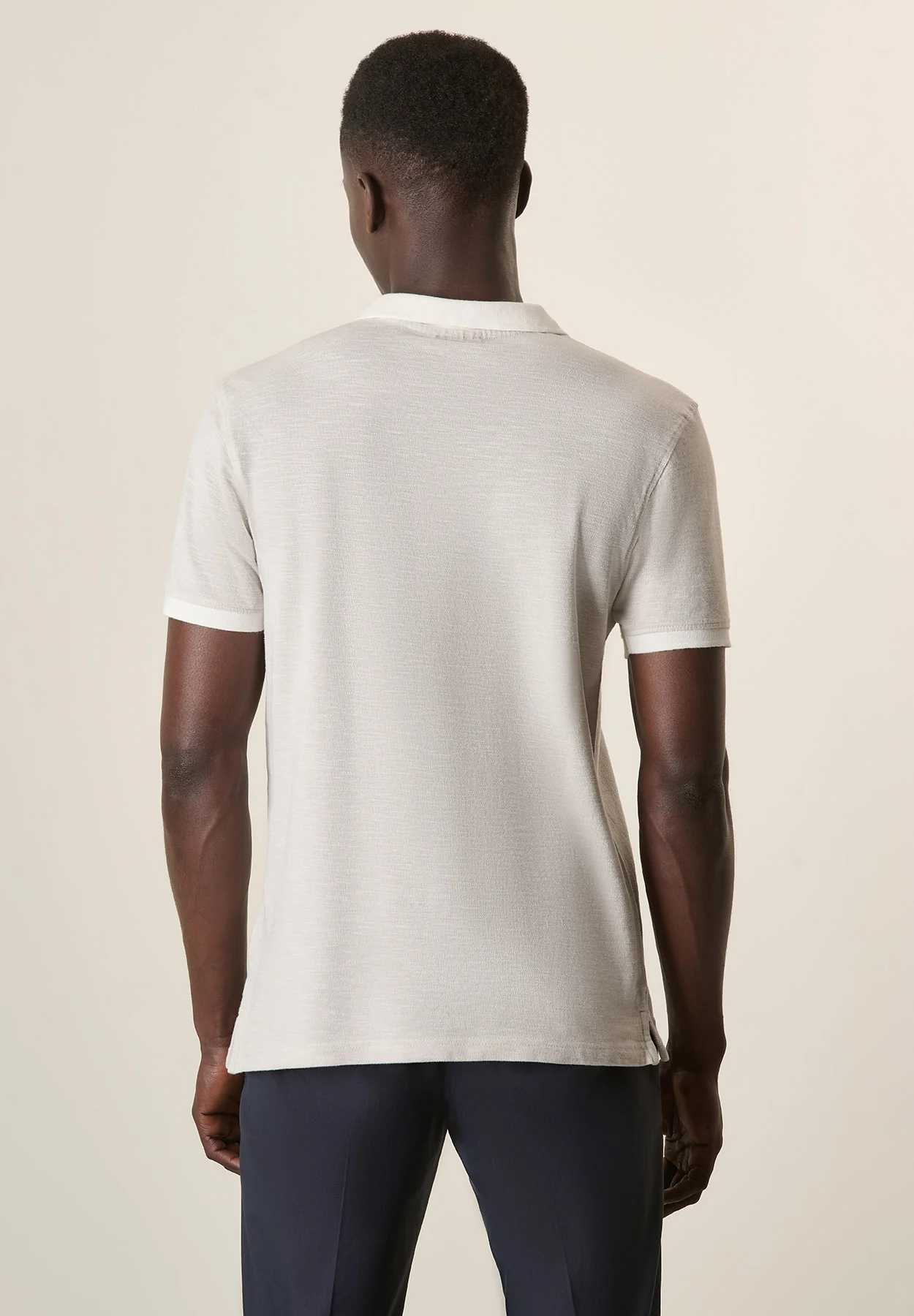 Polo beige cotone slub derby - Image 3
