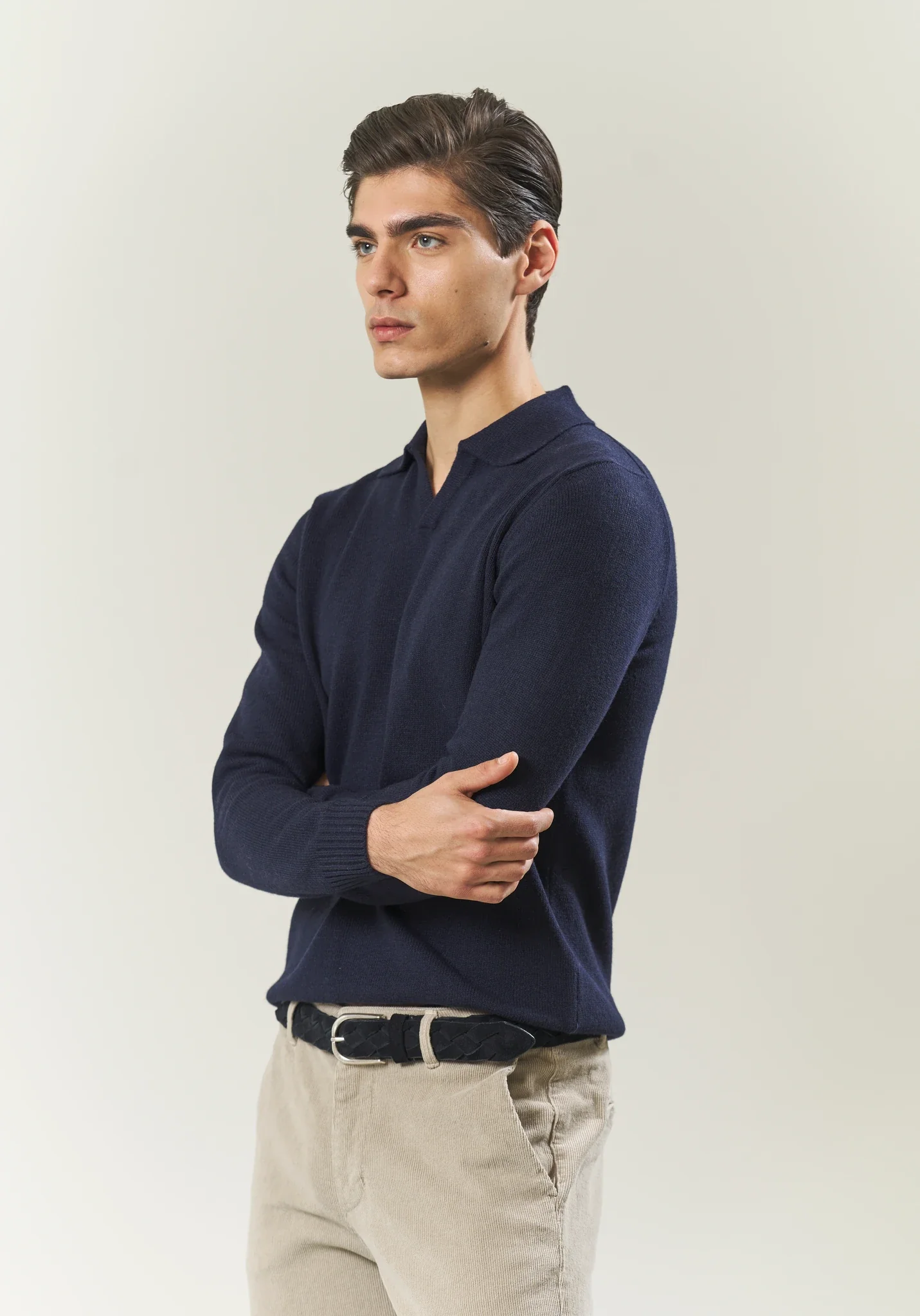 Polo derby blu navy misto lana - Image 4