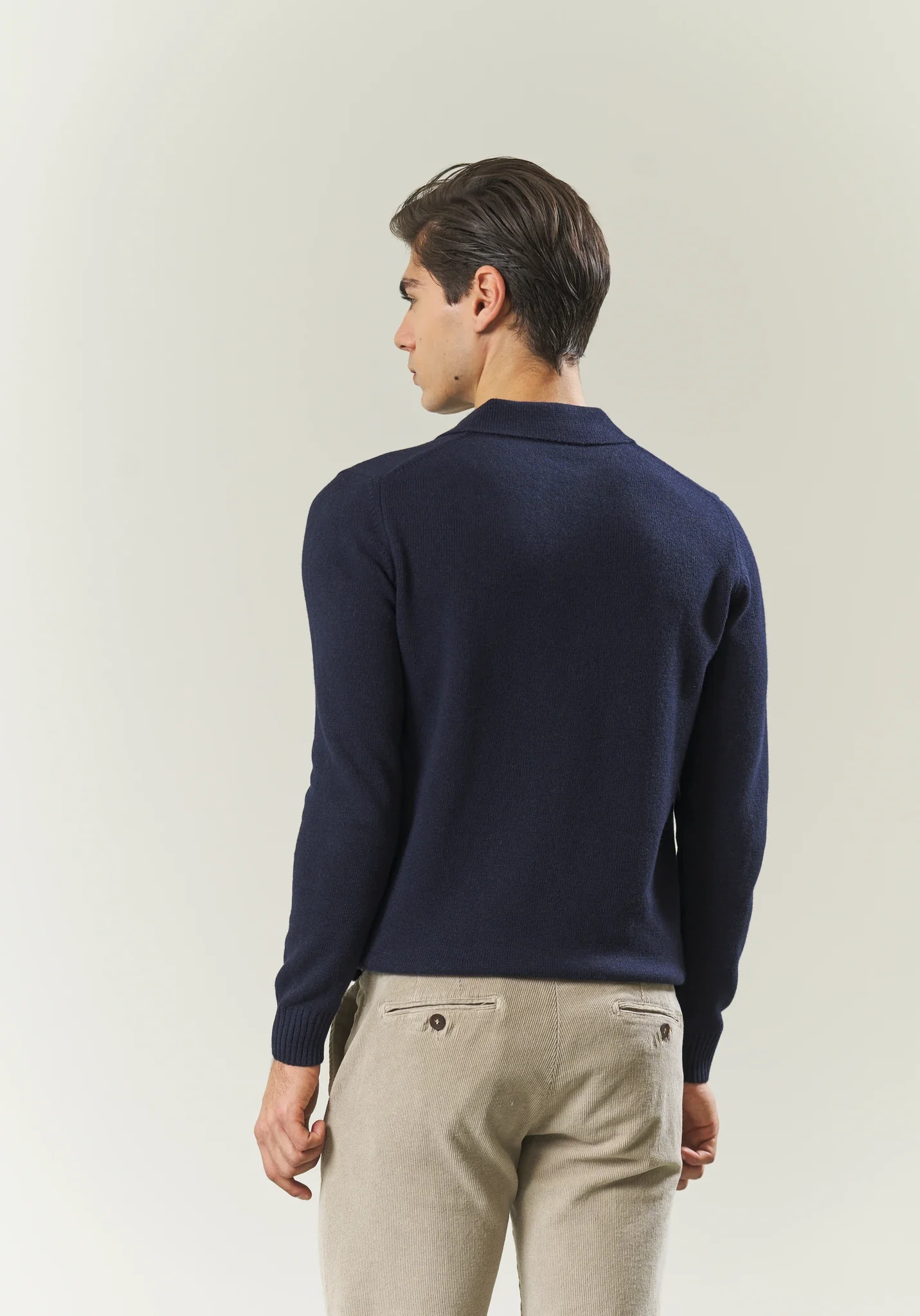 Polo derby blu navy misto lana - Image 5