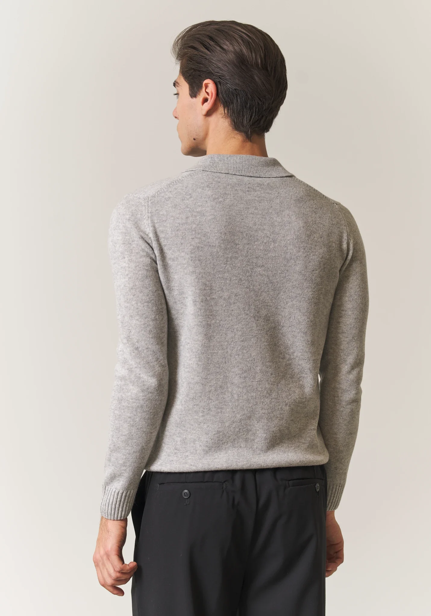 Polo derby grigio chiaro misto lana - Image 5