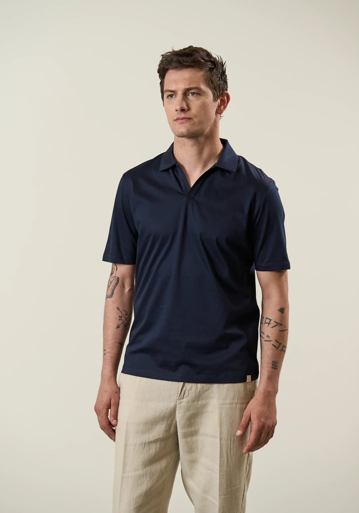 Polo blu derby jersey - Image 3