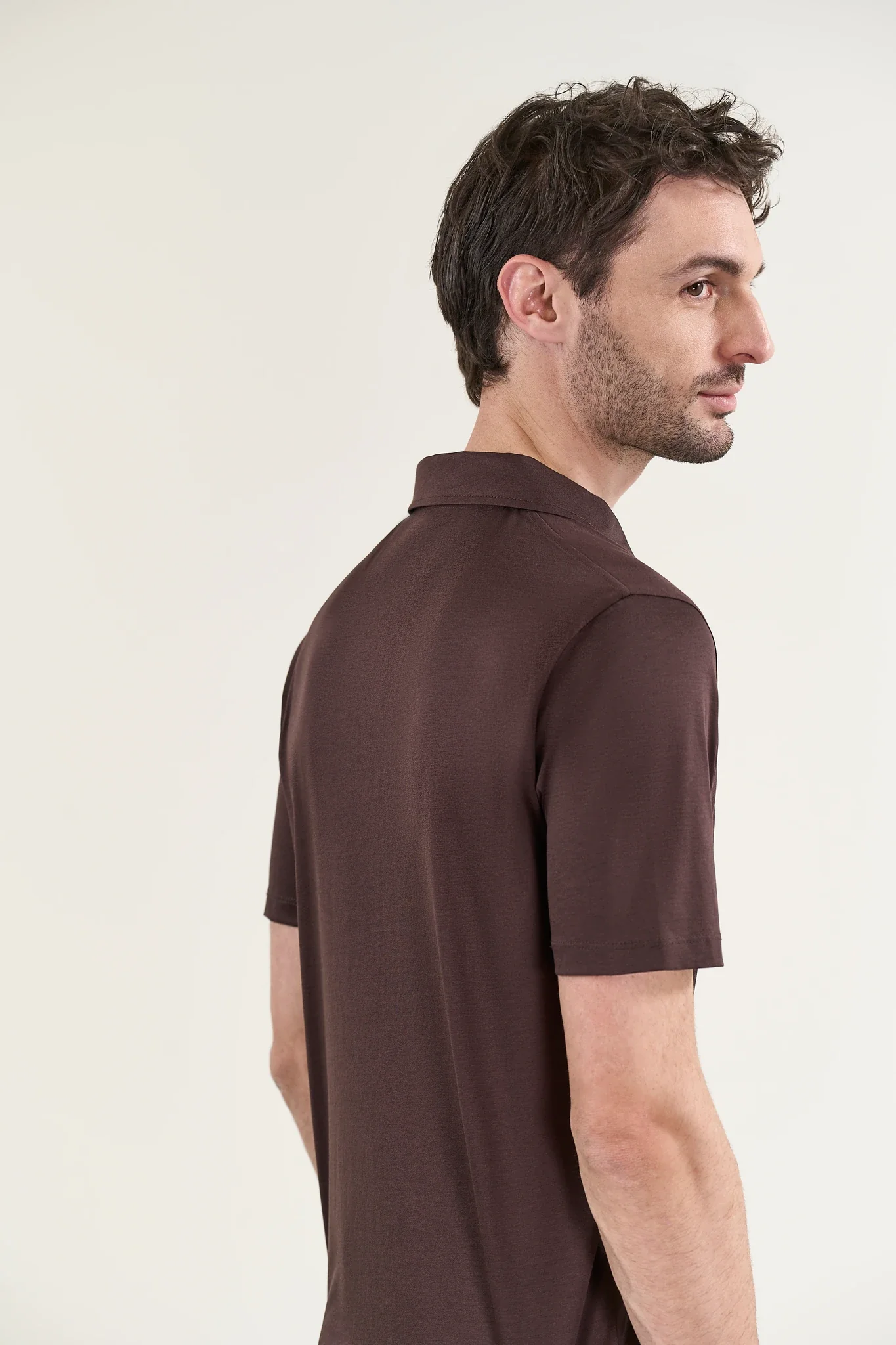 Polo marrone derby jersey - Image 4