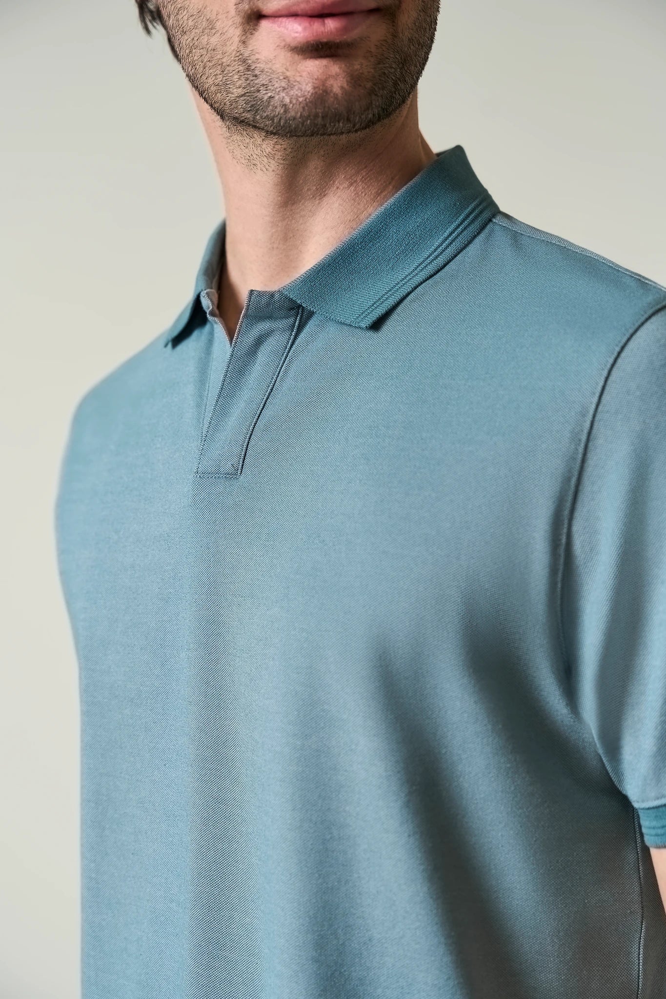 Polo verde derby misto cotone piquet melange - Image 2