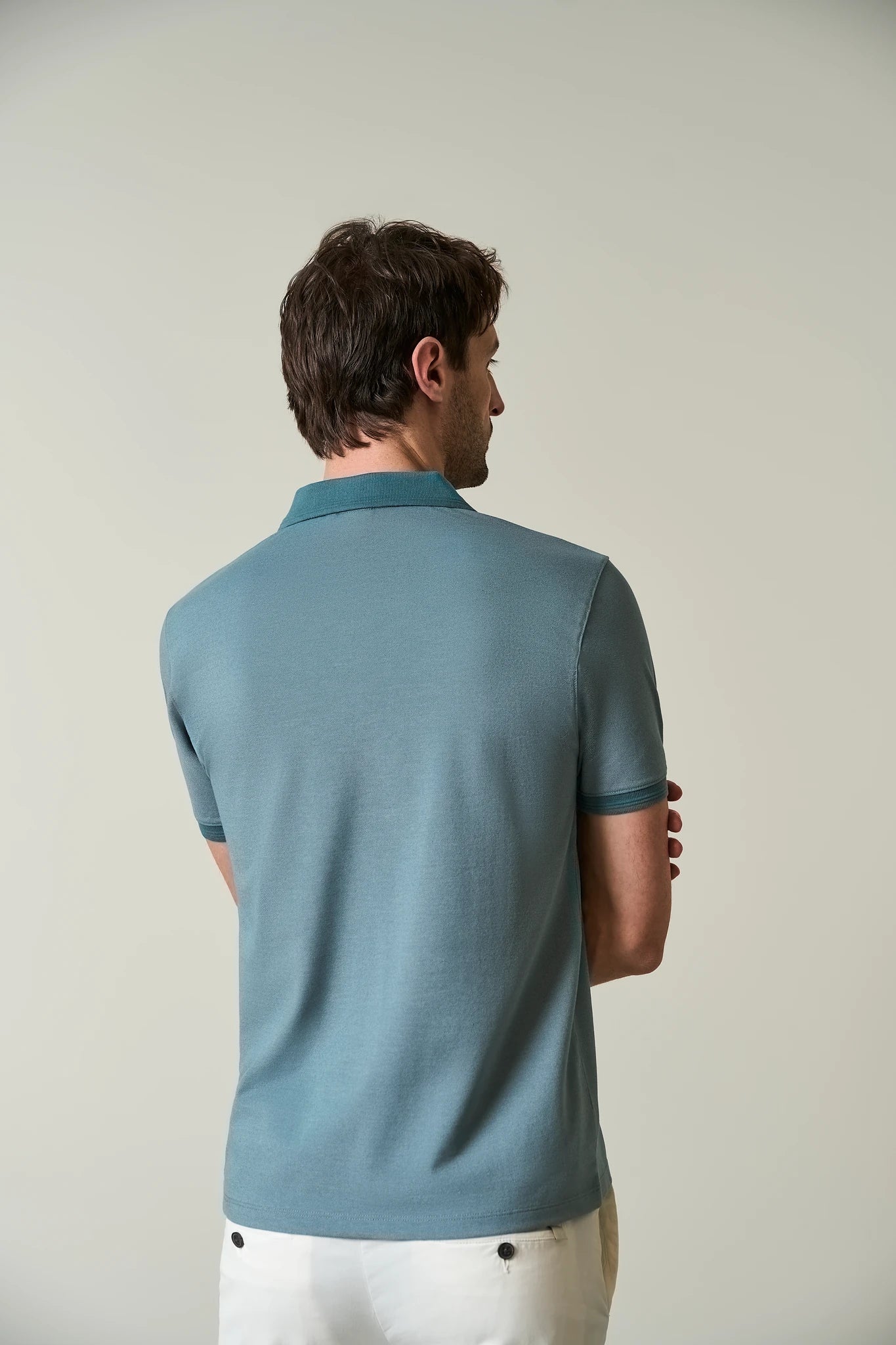 Polo verde derby misto cotone piquet melange - Image 3