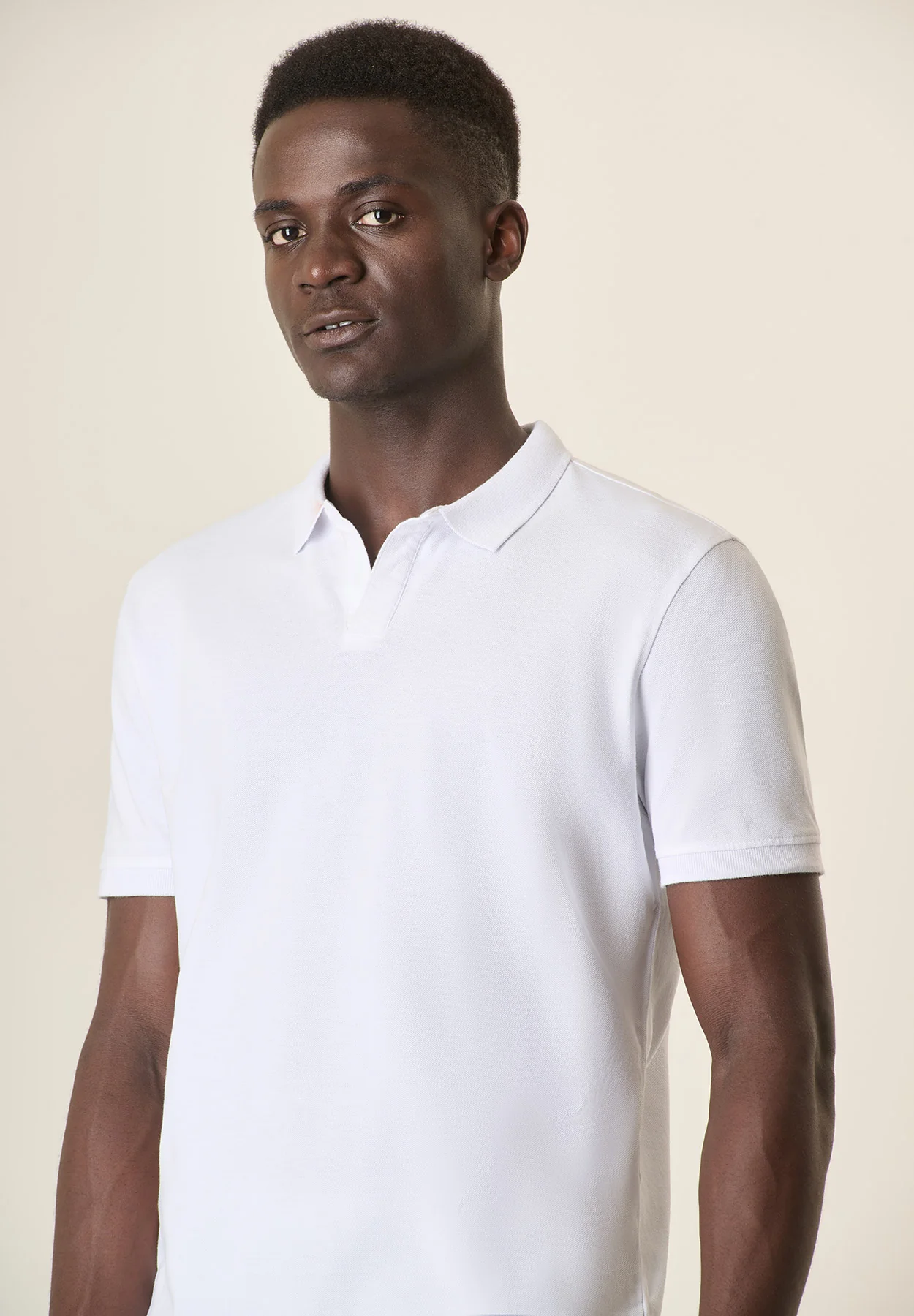 Polo bianco cotone piquet derby - Image 2