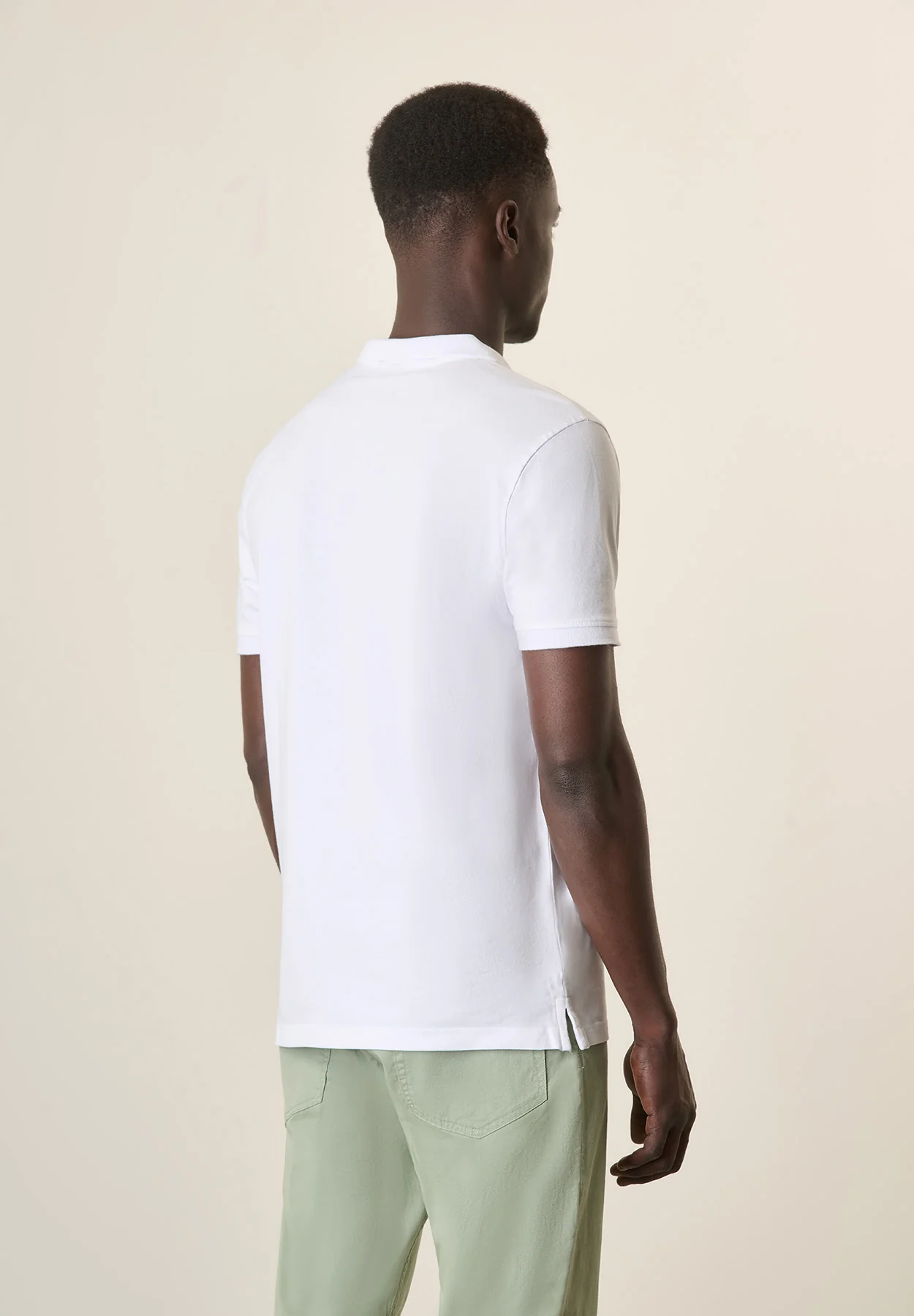 Polo bianco cotone piquet derby - Image 3