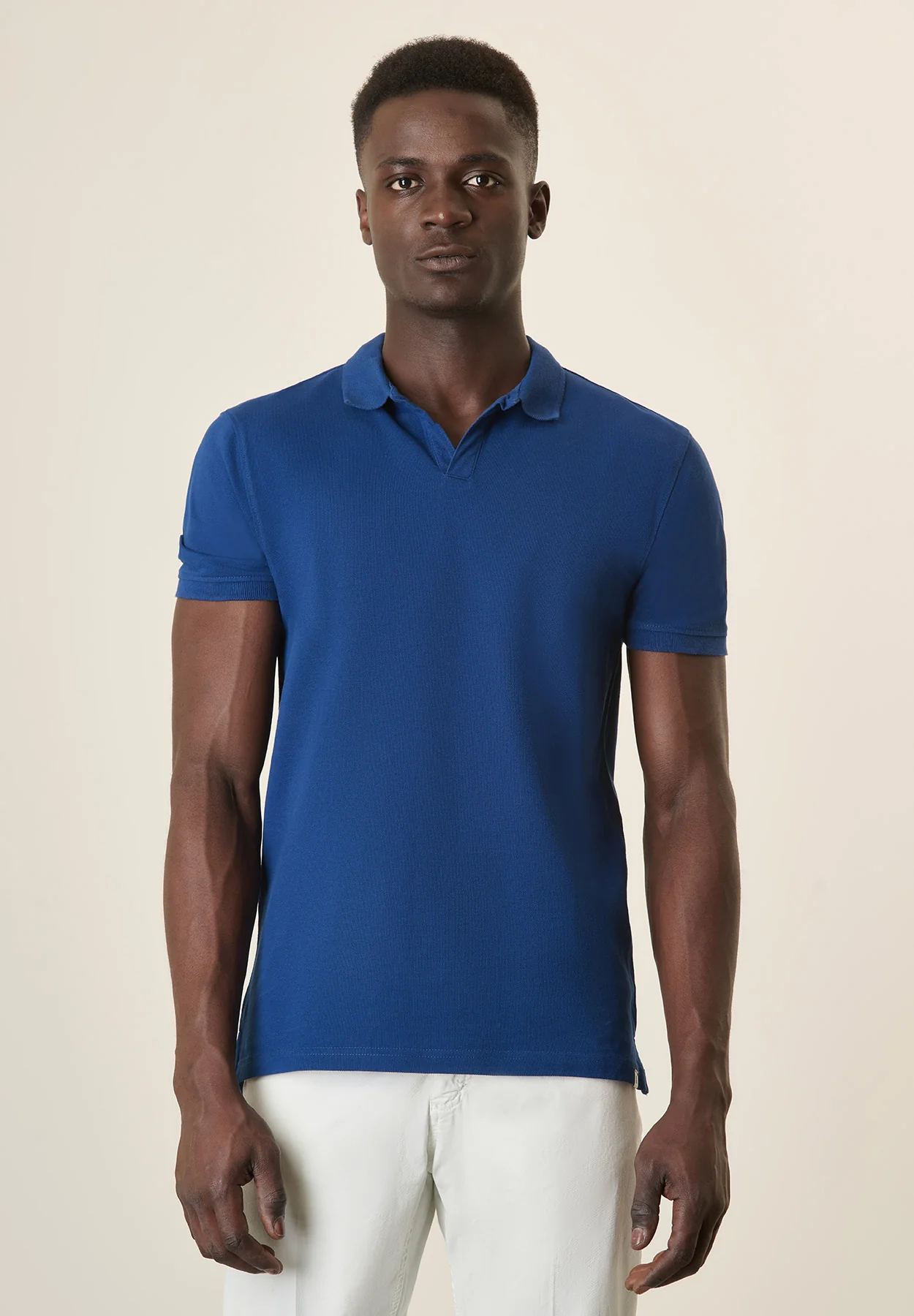 Polo bluette cotone piquet derby