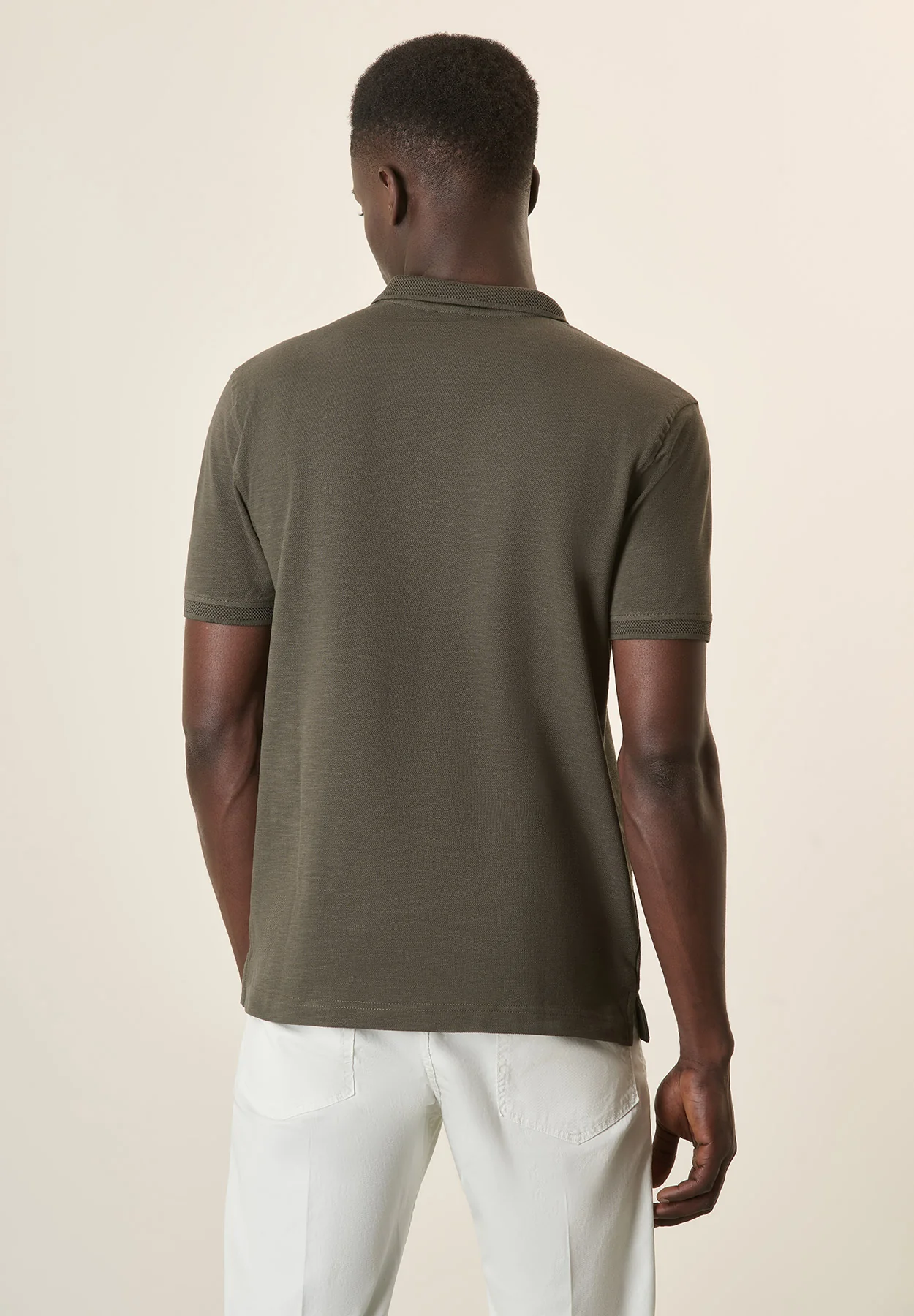 Polo verde cotone slub - Image 3