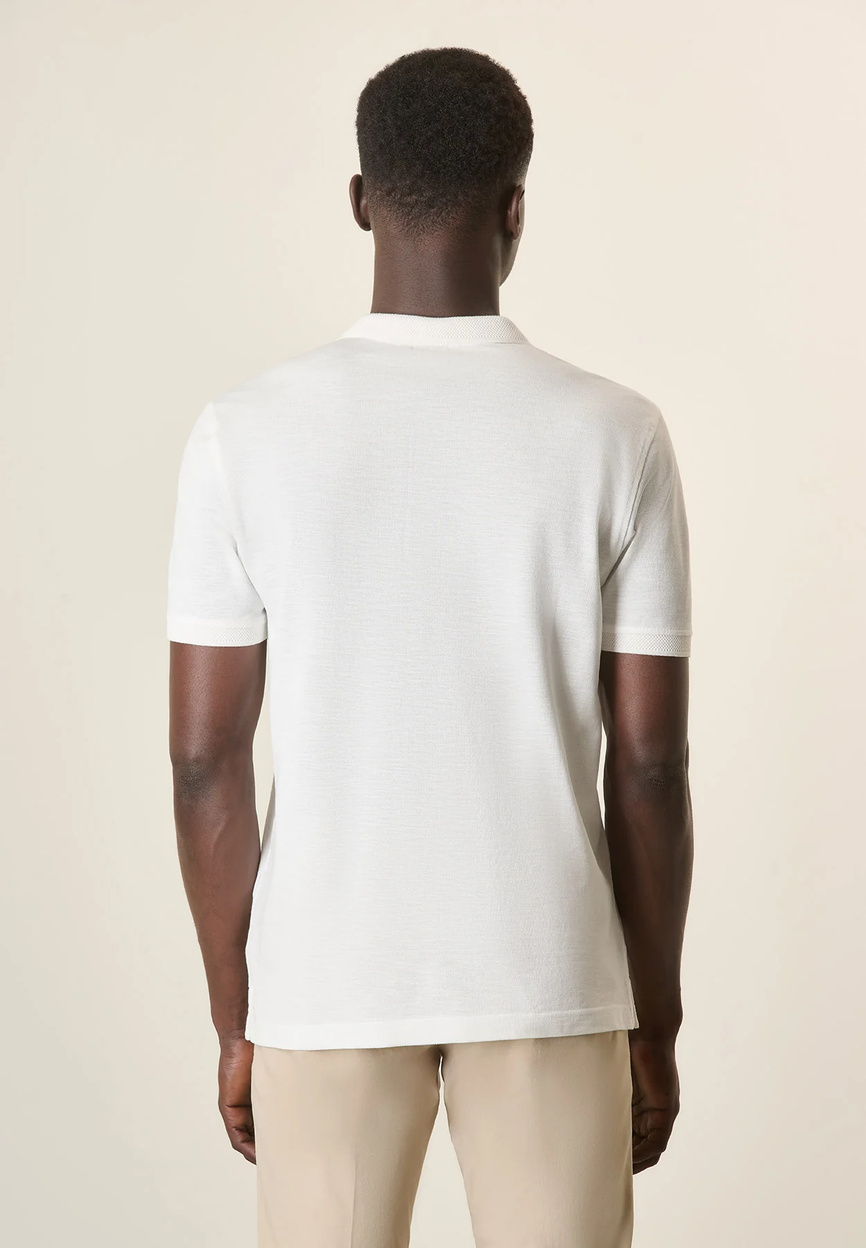 Polo ecrù cotone slub - Image 3